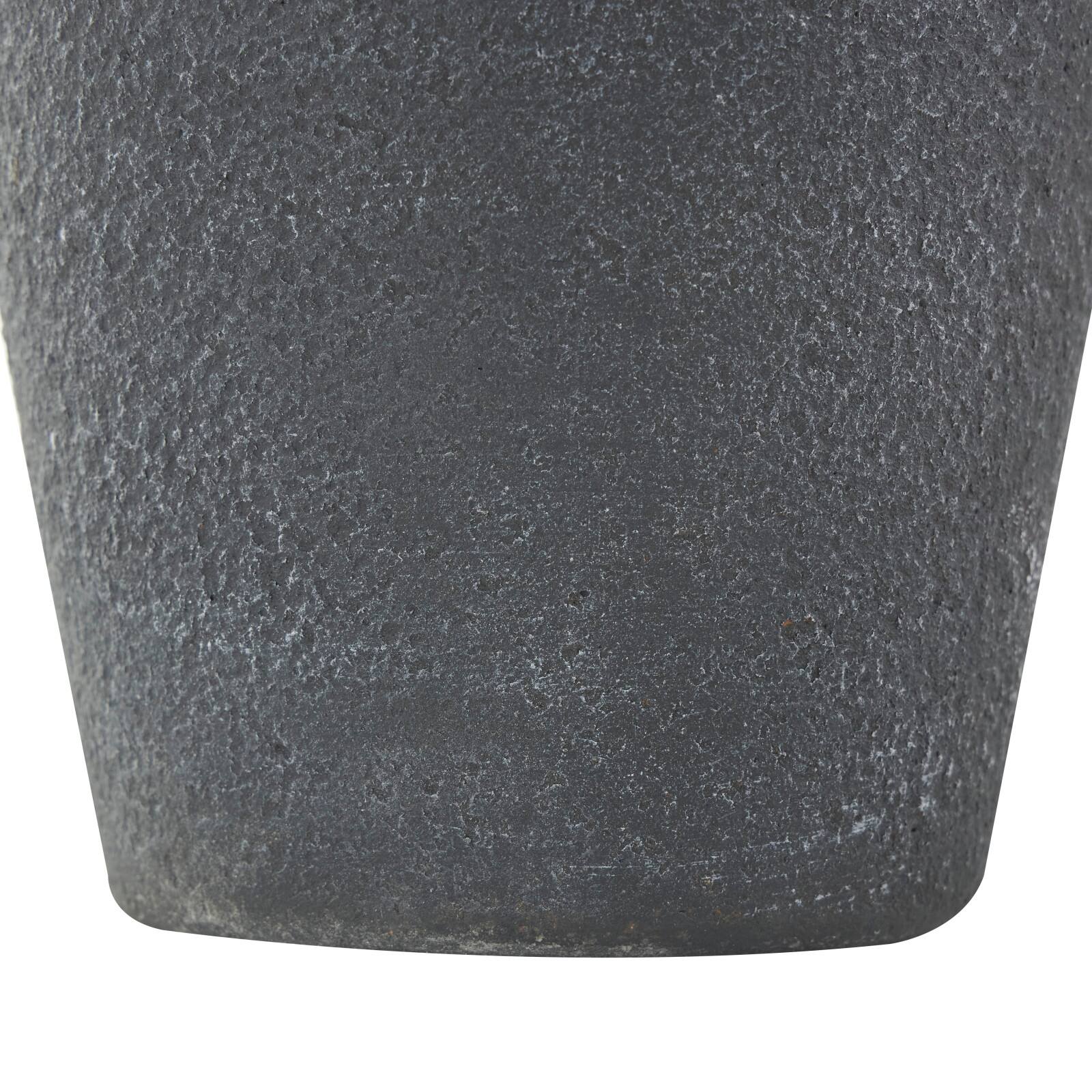 15&#x22; Black Ceramic Whitewashed Textured Vase