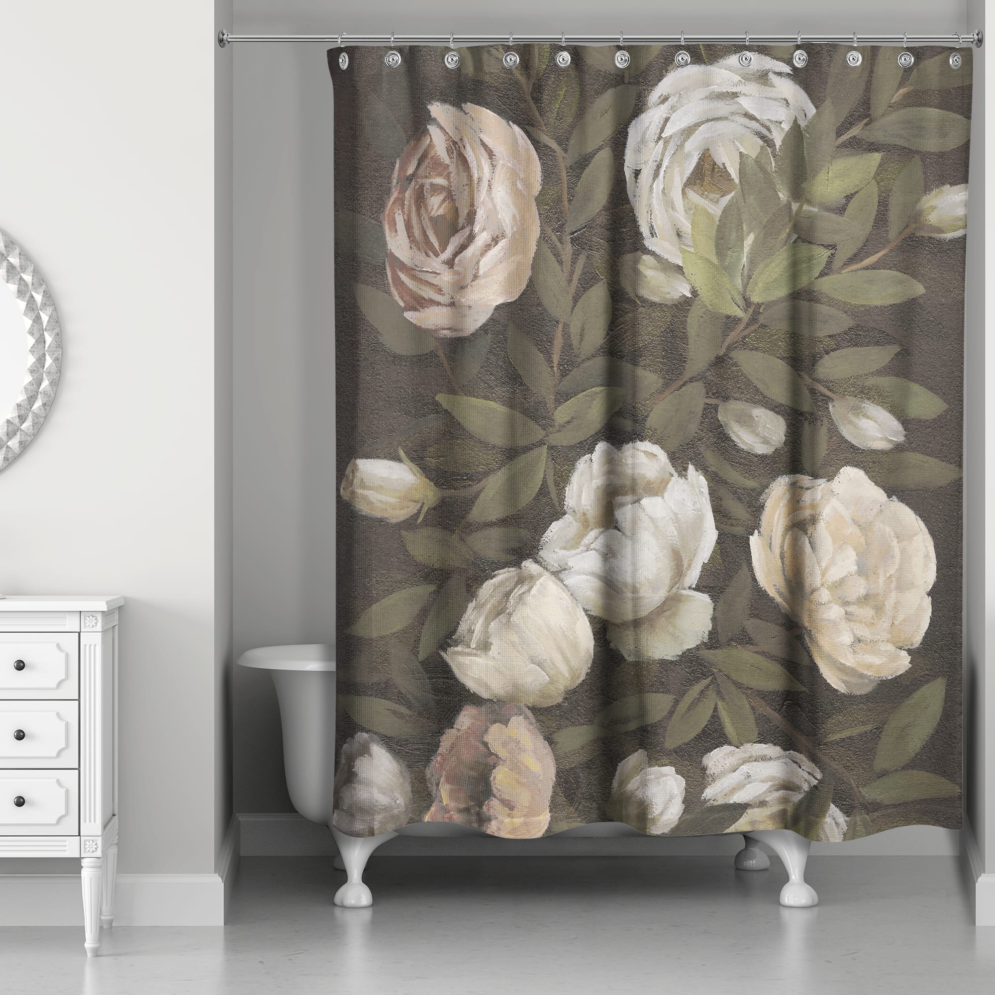 Antique Florals Warm 71" x 74" Shower Curtain