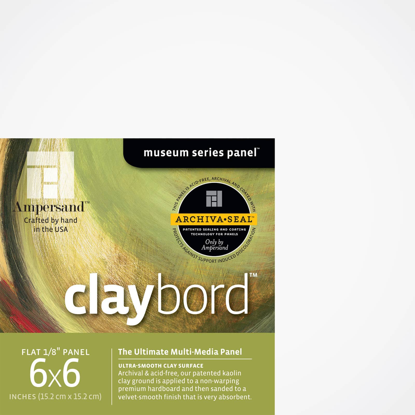 Ampersand&#x2122; Claybord&#x2122; Museum Series Uncradled 1/8&#x22; Multi-Media Panel