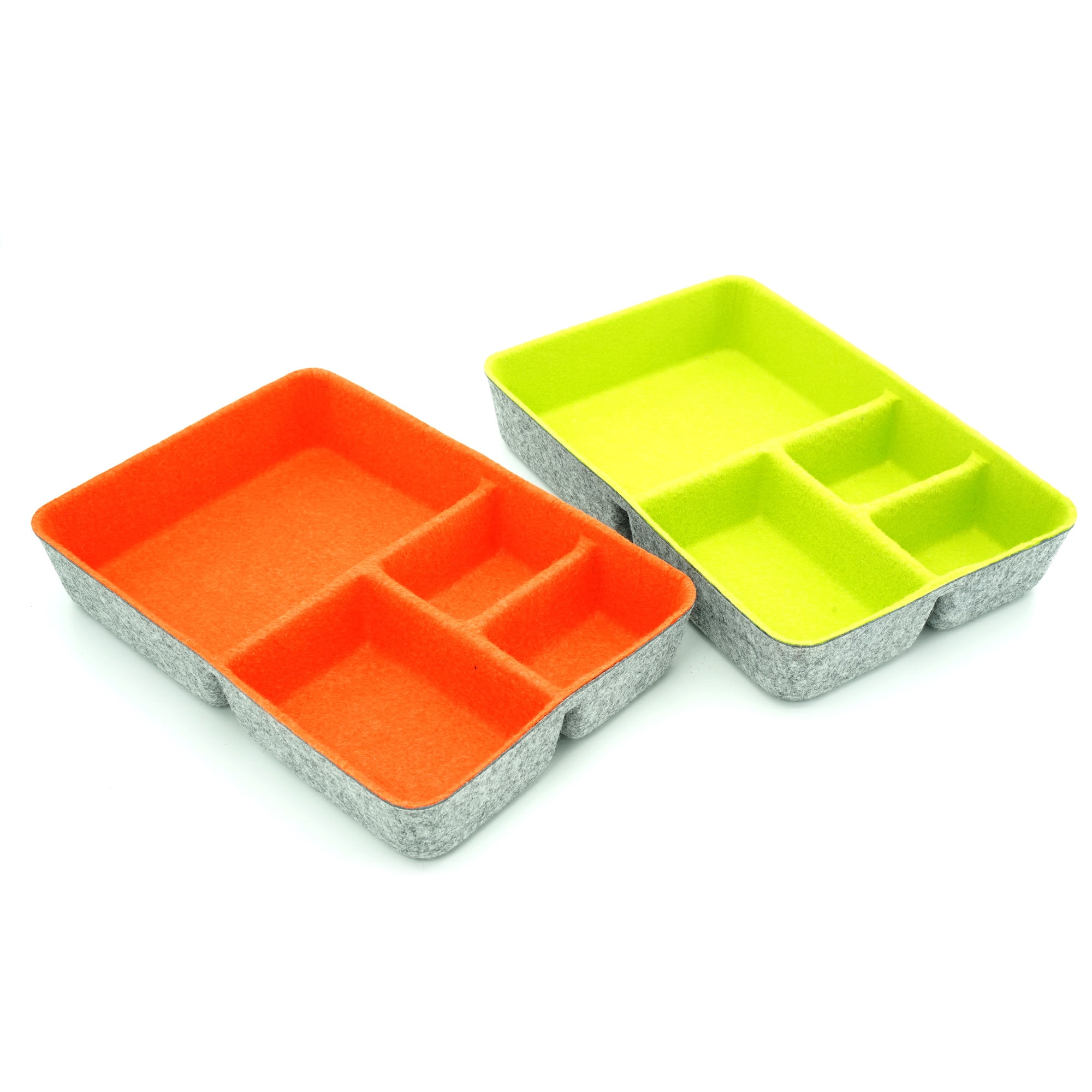 Welaxy 2 Piece Felt 4 Compartment Drawer Organizer Trays