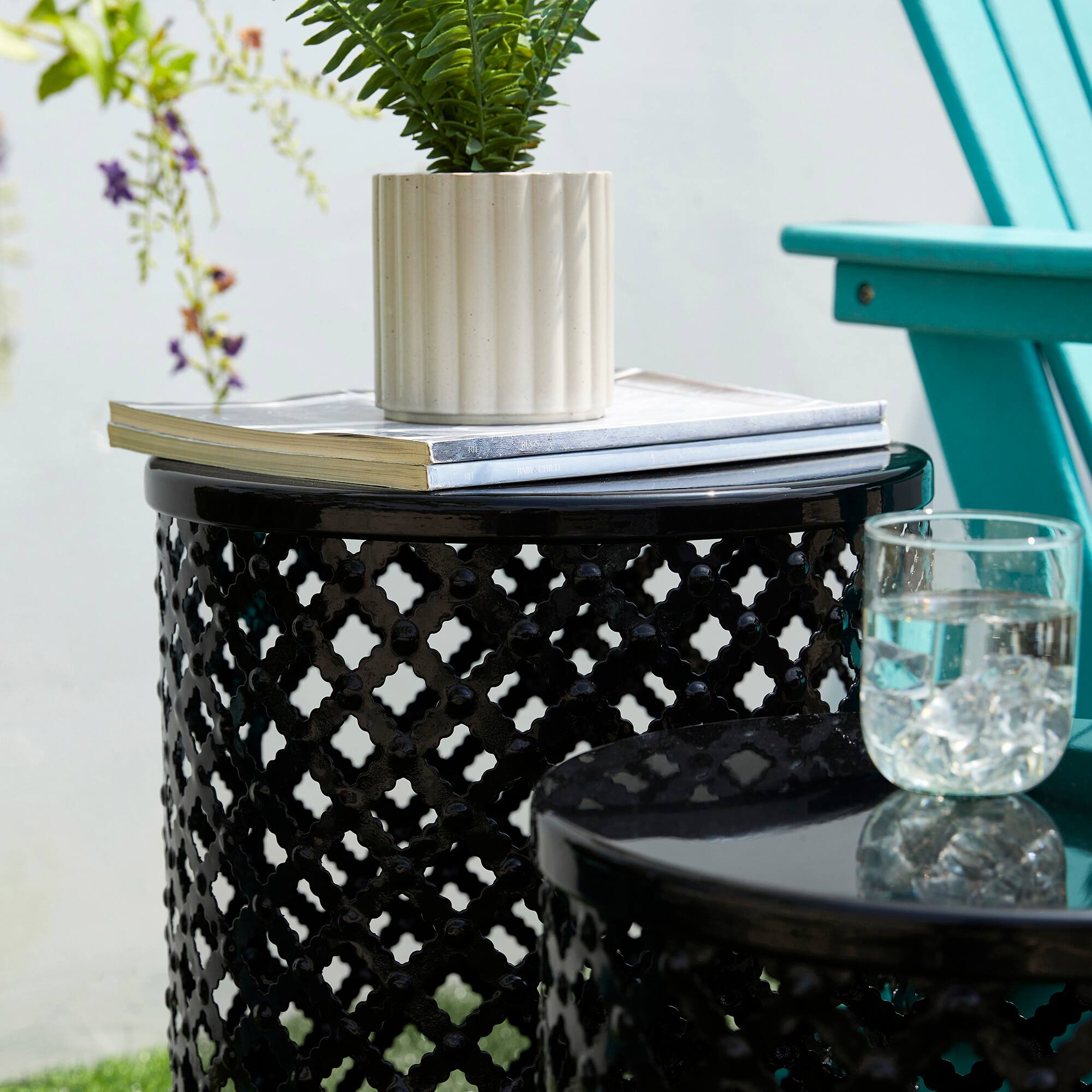 Glitzhome® Multifunctional Metal Garden Stool Set