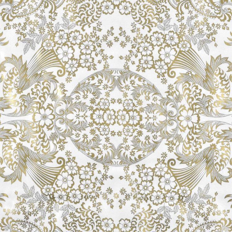 Gold/White Paradise Lace Oilcloth