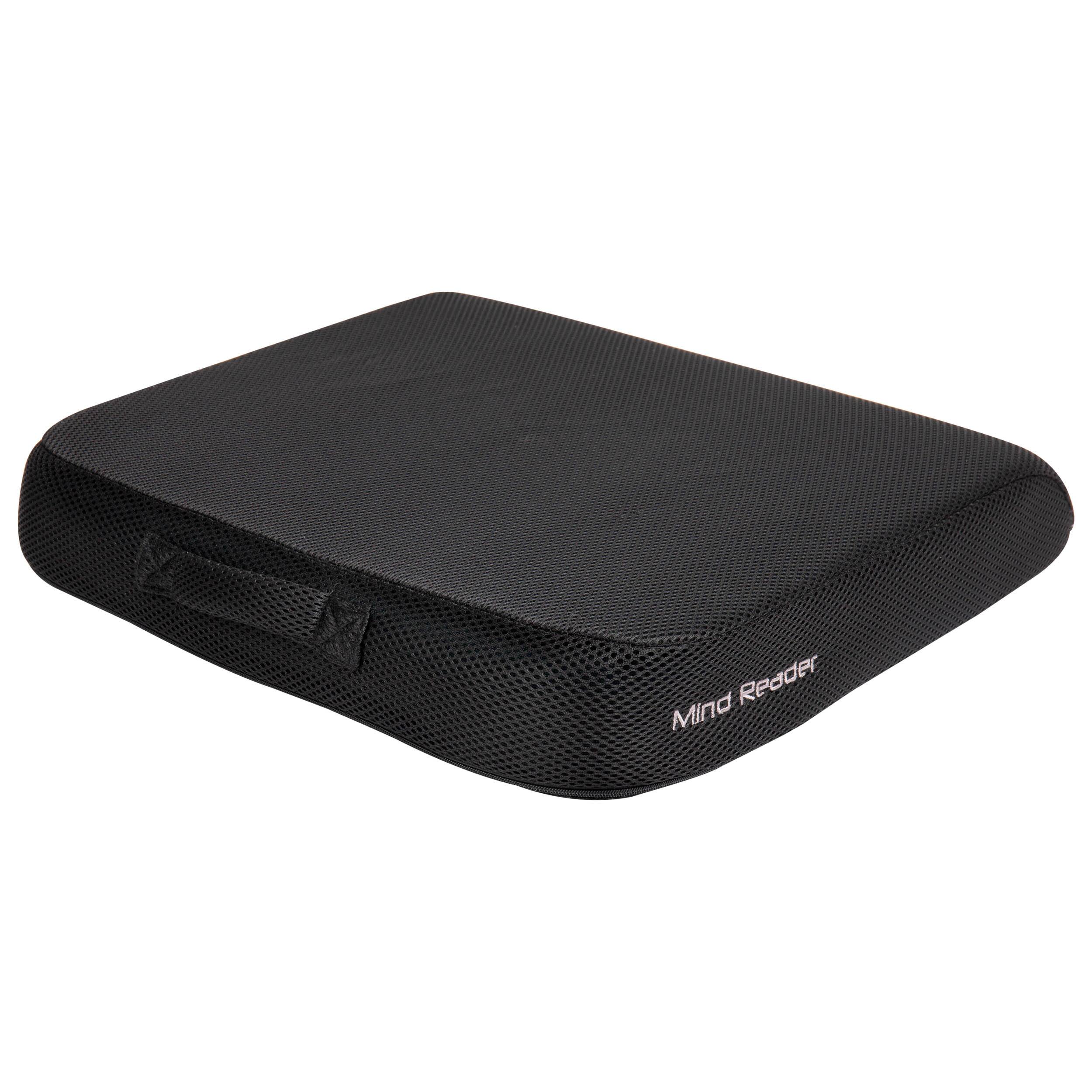 Mind Reader 18" Black Anti-Slip Seat Cushion with Carry Handle