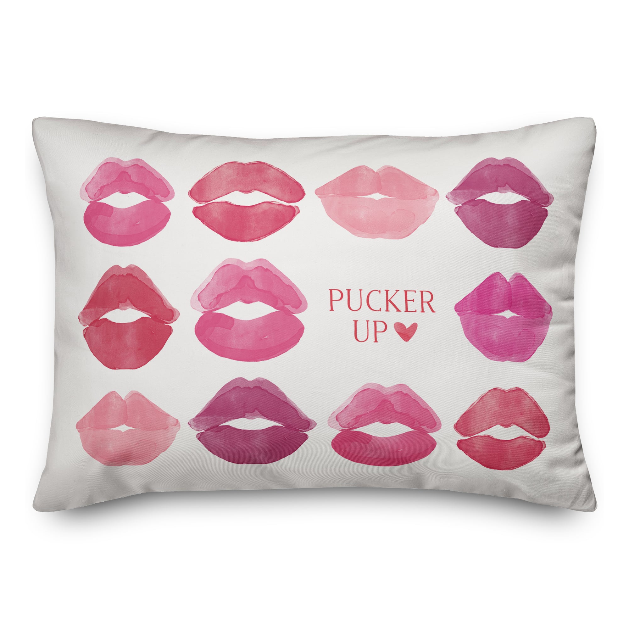 Pucker Up Watercolor Lips Throw Pillow