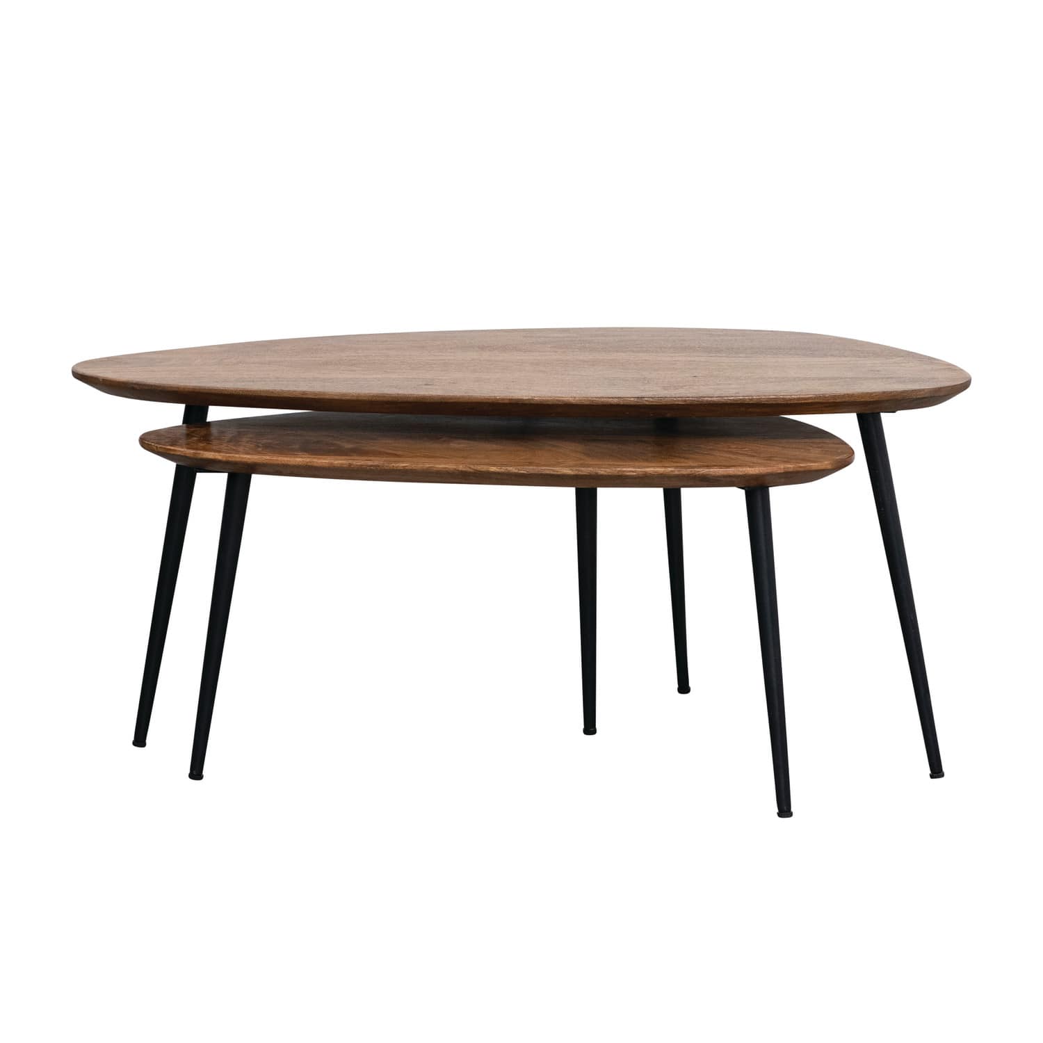 Hello Honey&#xAE; Mid-Century Modern Wood &#x26; Metal Organic Shaped Nesting Table Set