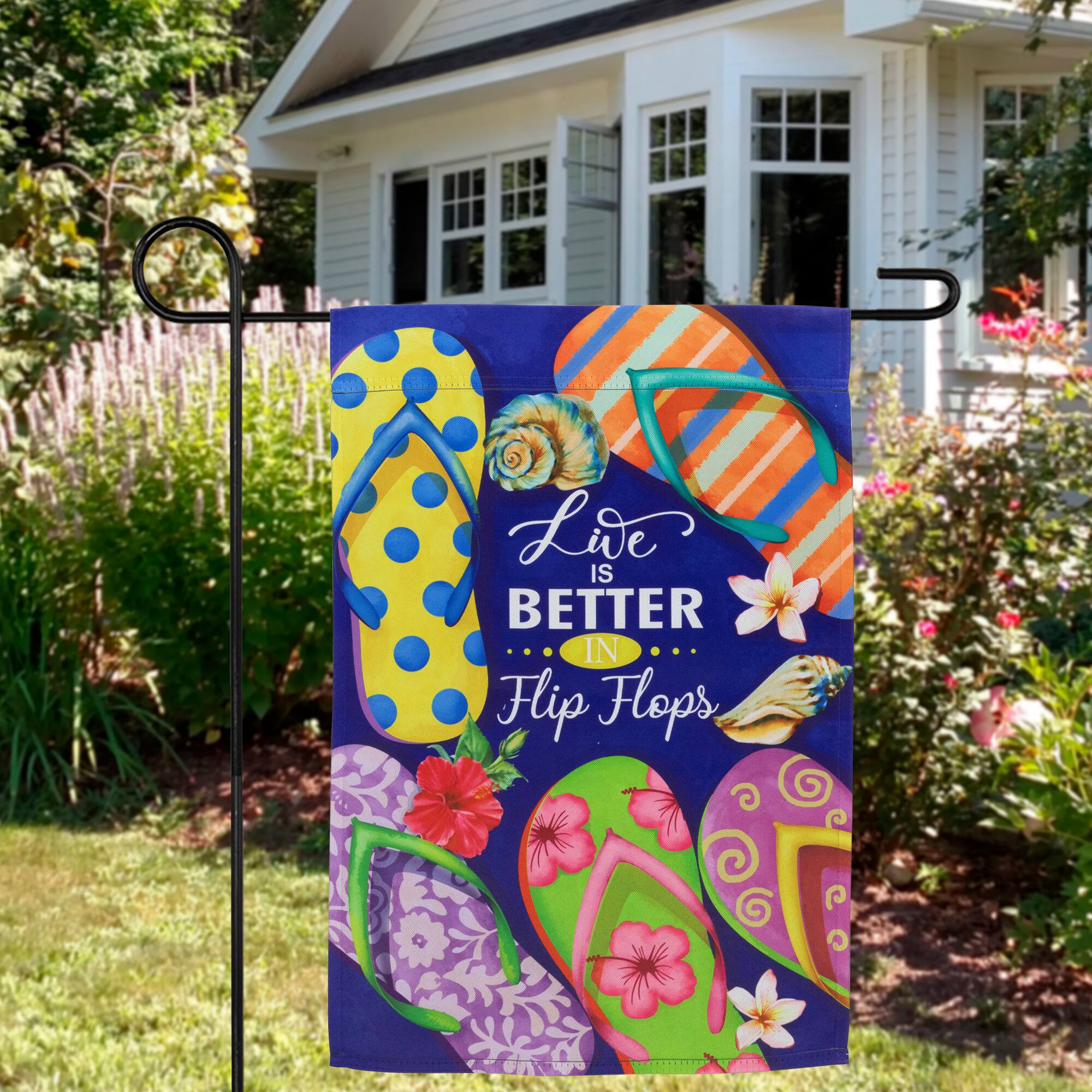18" Life is Better in Flip Flops Outdoor Summer Garden Flag