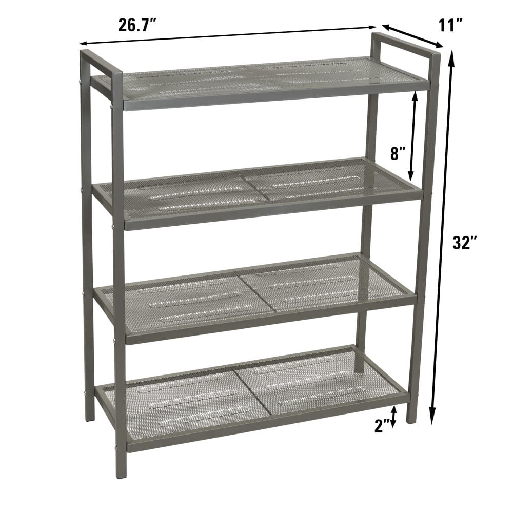 Household Essentials 32&#x22; 4-Tier Metal Shoe Rack