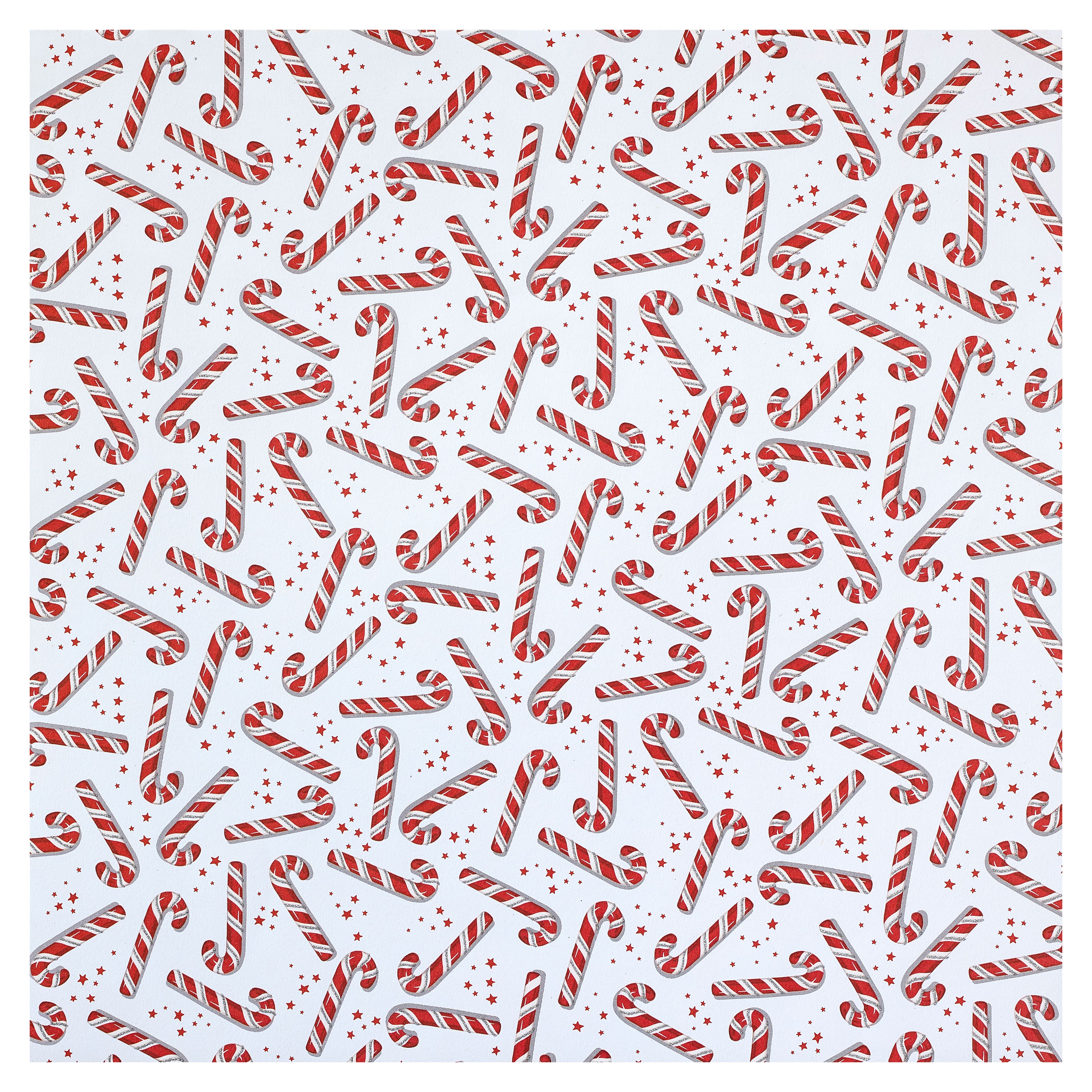 Candy Cane &#x26; Wreath Paper by Recollections&#x2122;, 12&#x22; x 12&#x22;