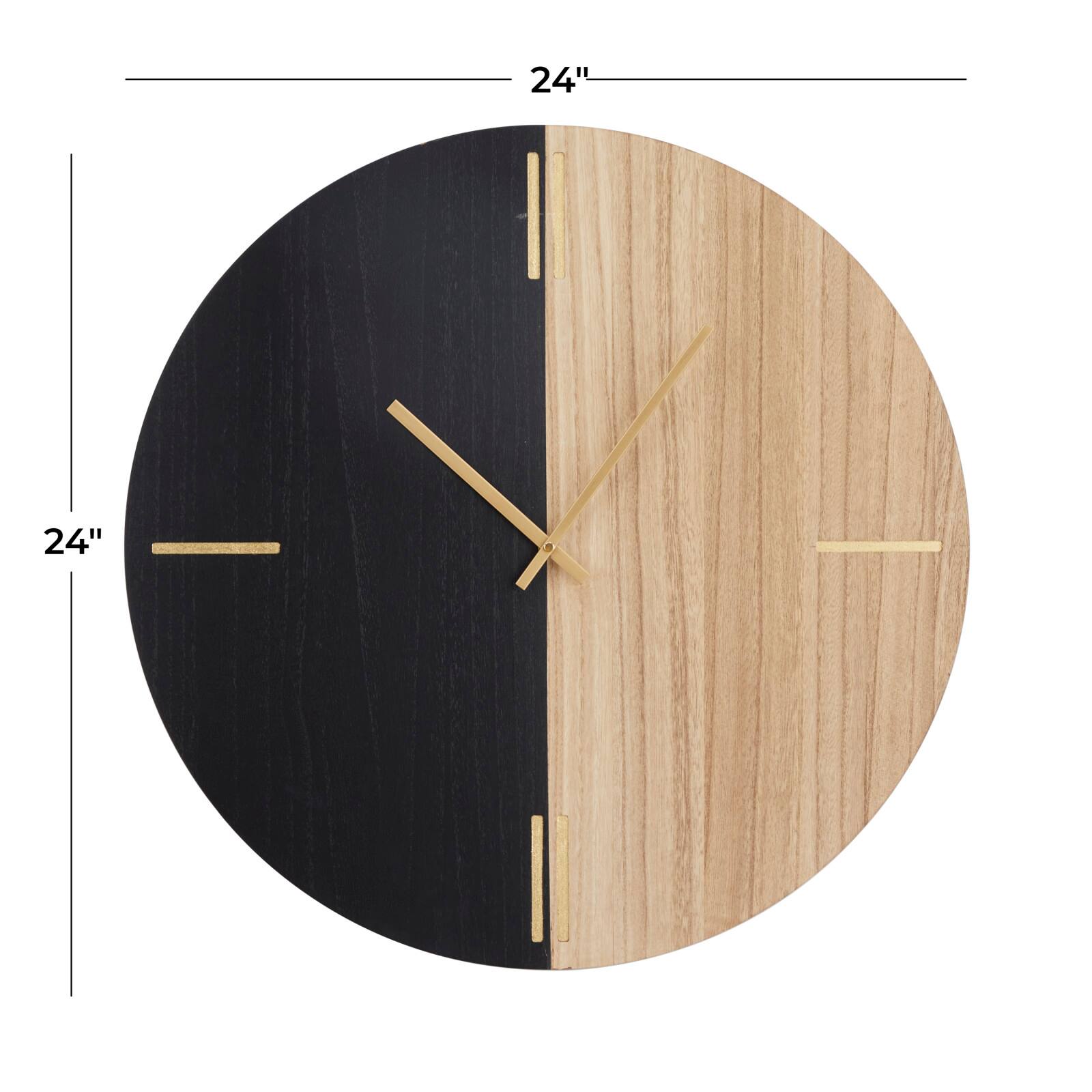 Black Contemporary Abstract Wall Clock, 24" x 2" x 24"