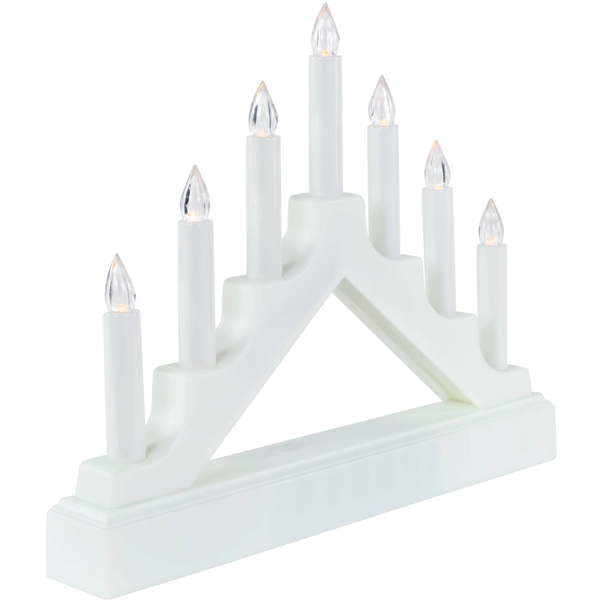 13.5" Pre-Lit LED 7-Tier White Candelabra Christmas Decoration