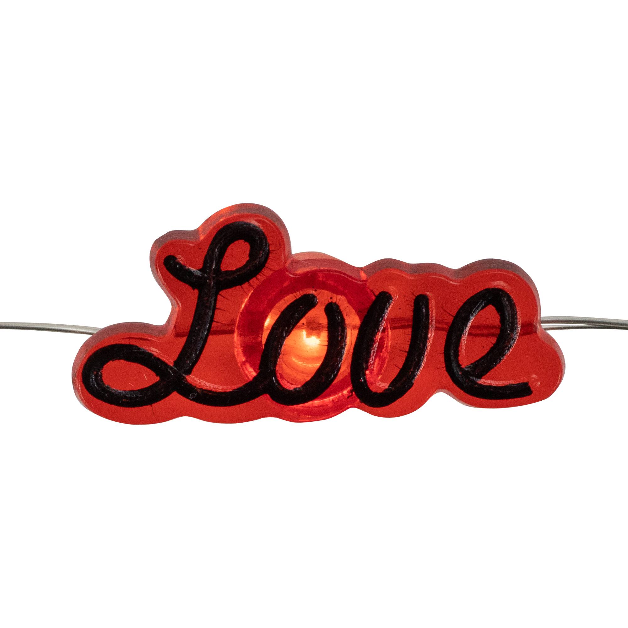 20ct. Red LED Valentine&#x27;s Day Love &#x26; Heart Fairy String Lights with Copper Wire