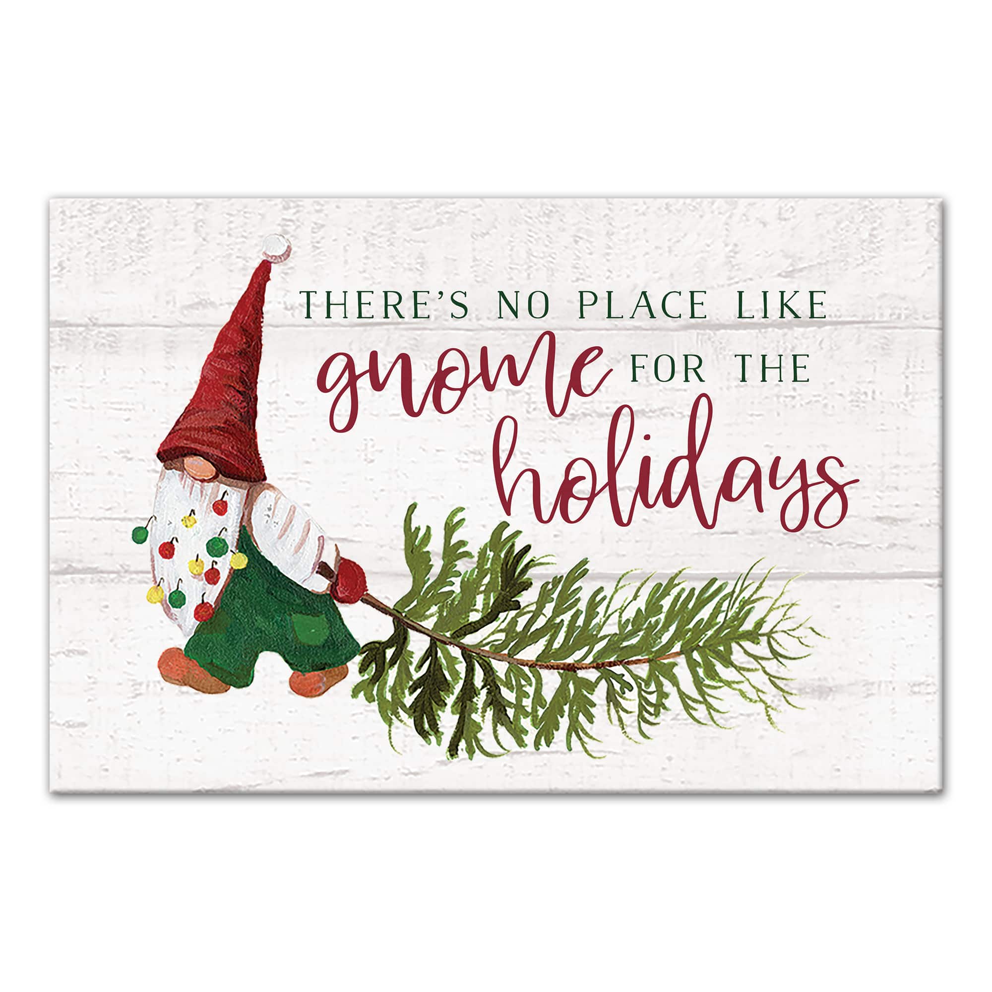 No Place Like Gnome for the Holidays Canvas Wall Art
