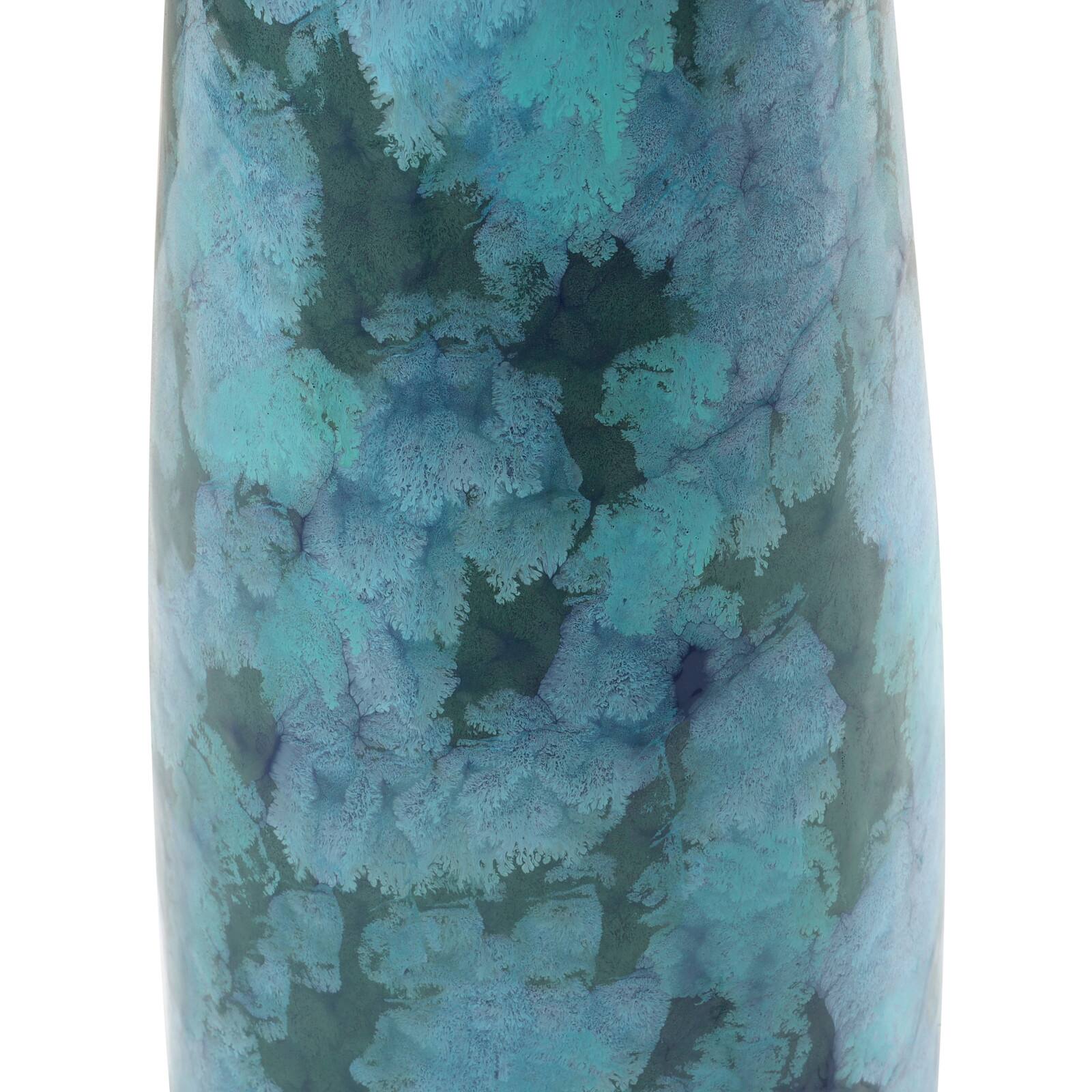30&#x22; Teal Glass Handmade Vase
