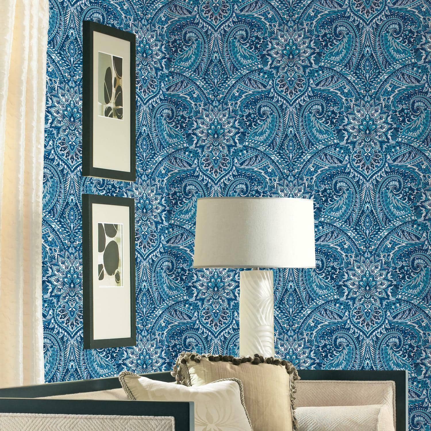 RoomMates Blue Swept Away Peel & Stick Wallpaper