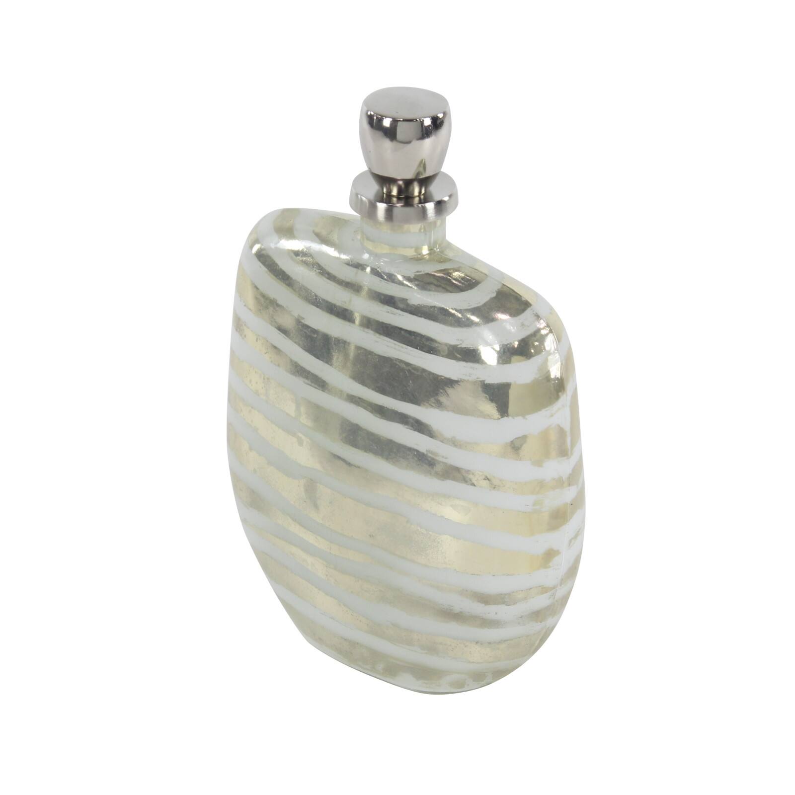 16&#x22; Gold &#x26; Silver Glass Decorative Bottle