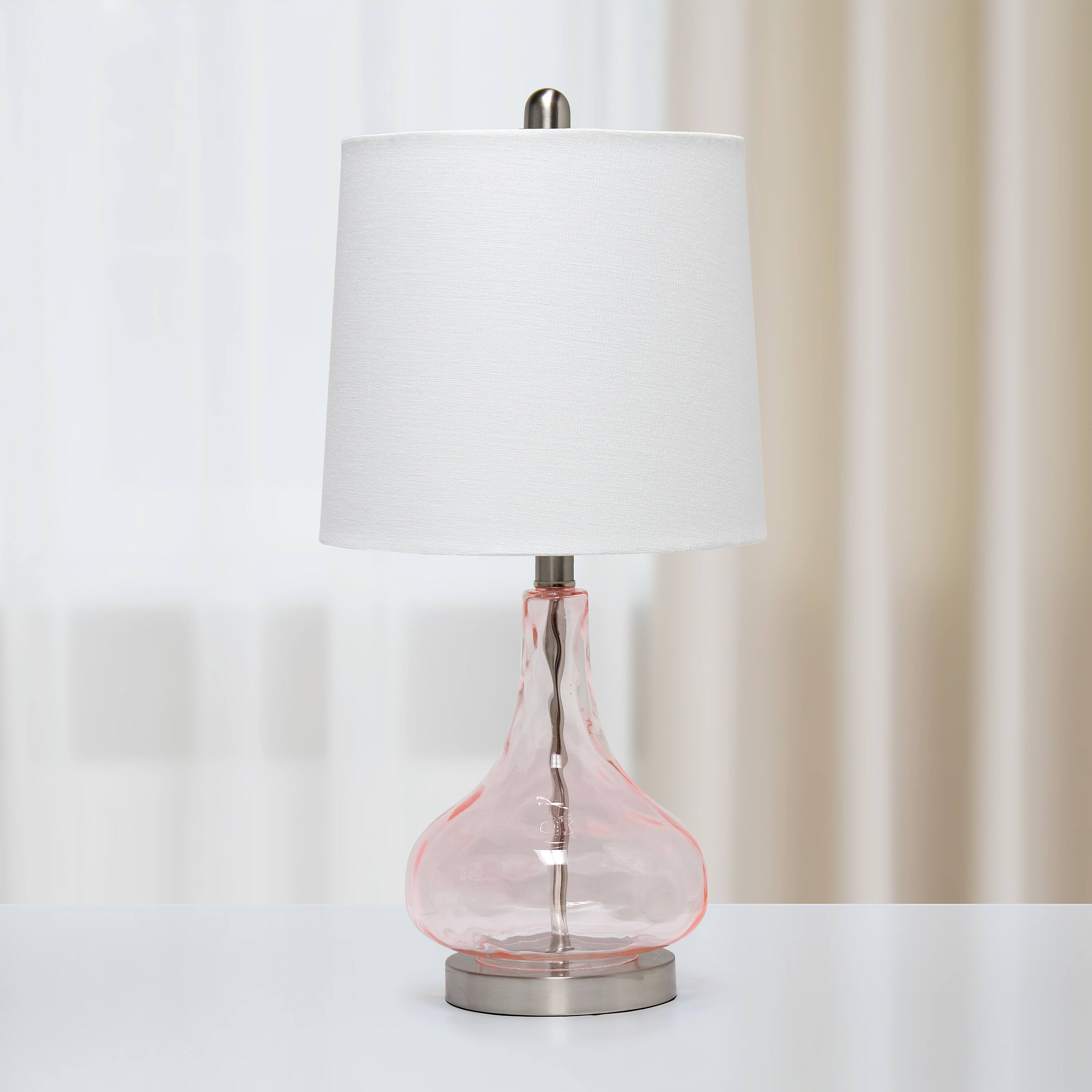Lalia Home 23" Glass Table Lamp with White Fabric Shade