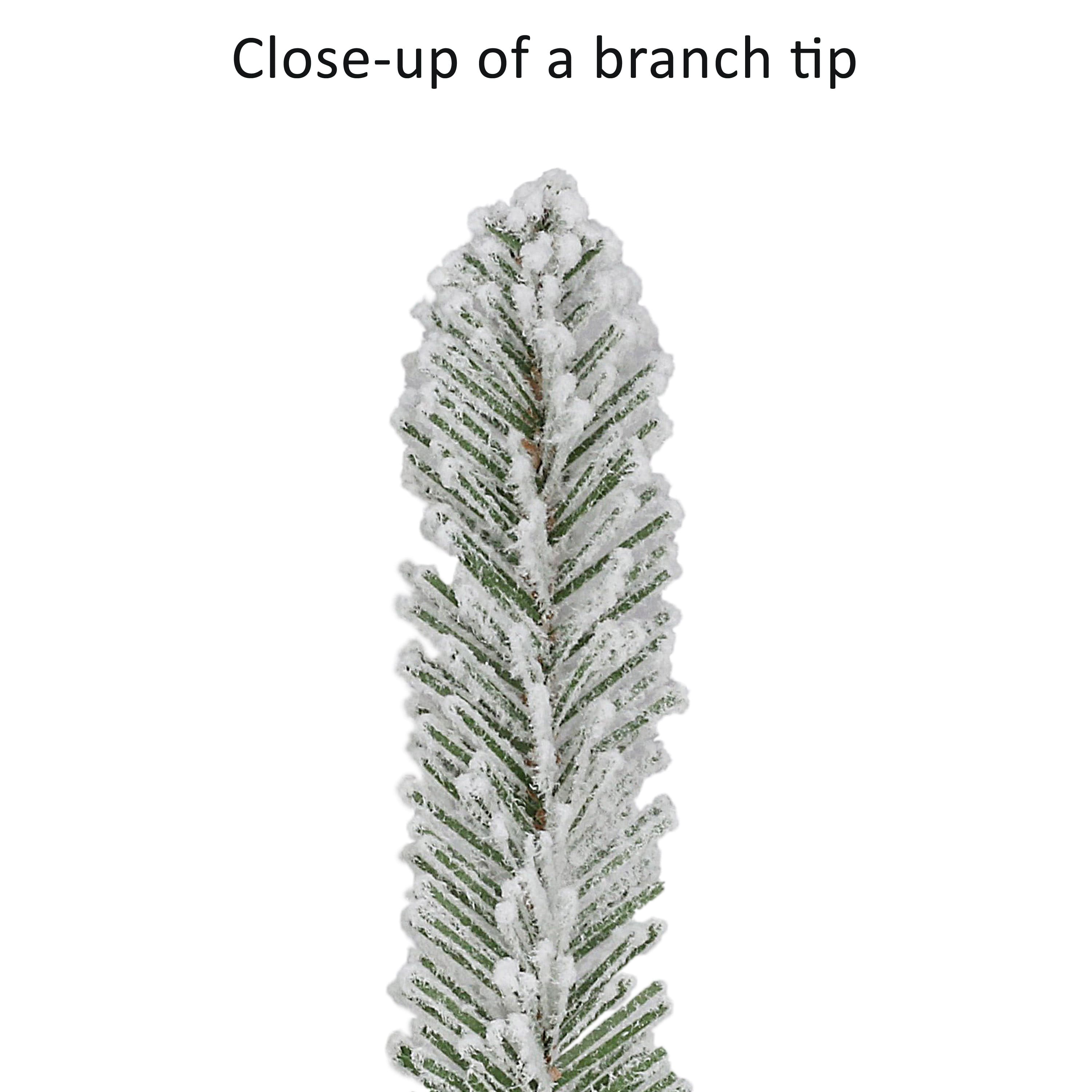 6.5ft. Pre-Lit Slim Flocked Royal Majestic Artificial Spruce Tree, Clear Lights