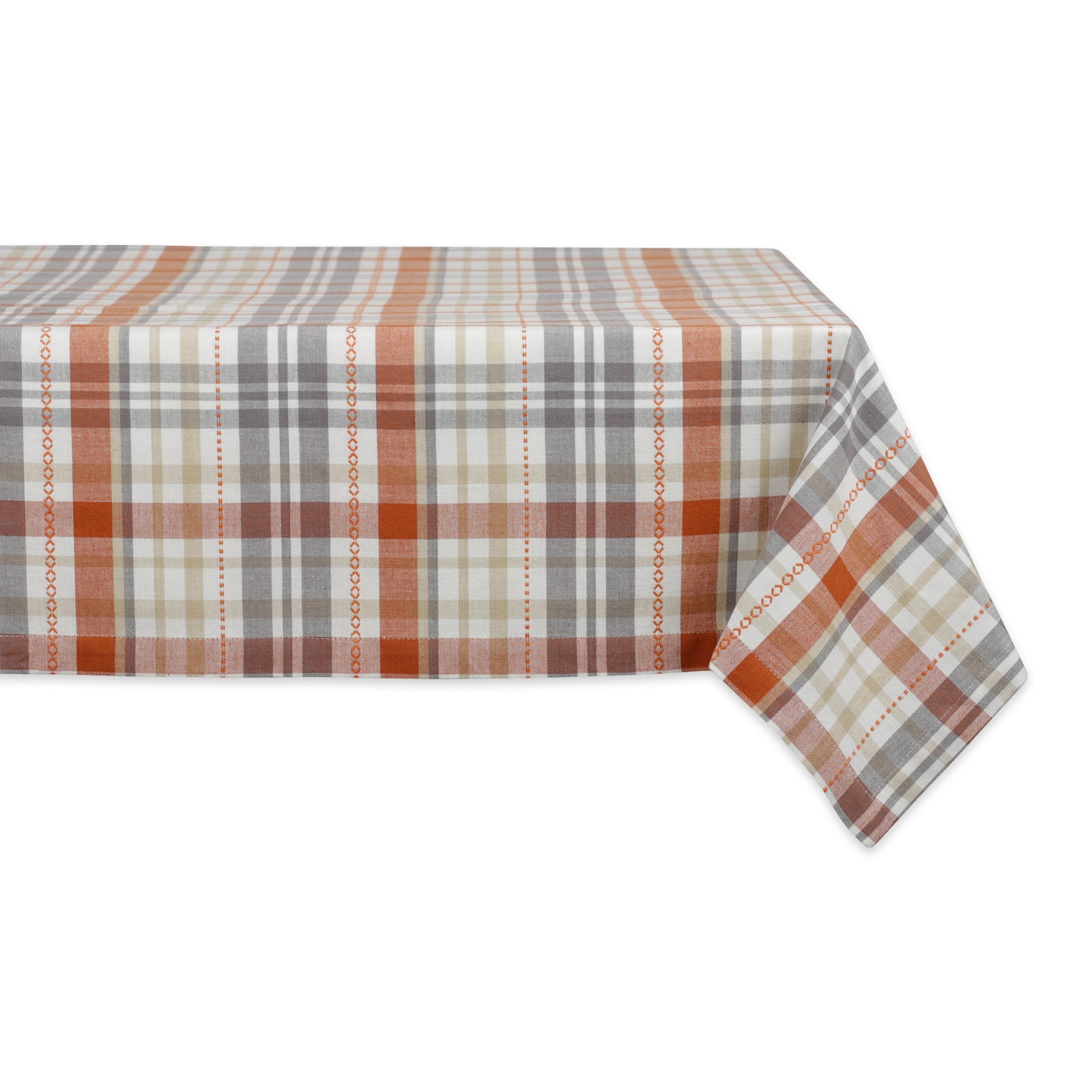 DII&#xAE; 104&#x22; Autumn Afternoon Plaid Tablecloth