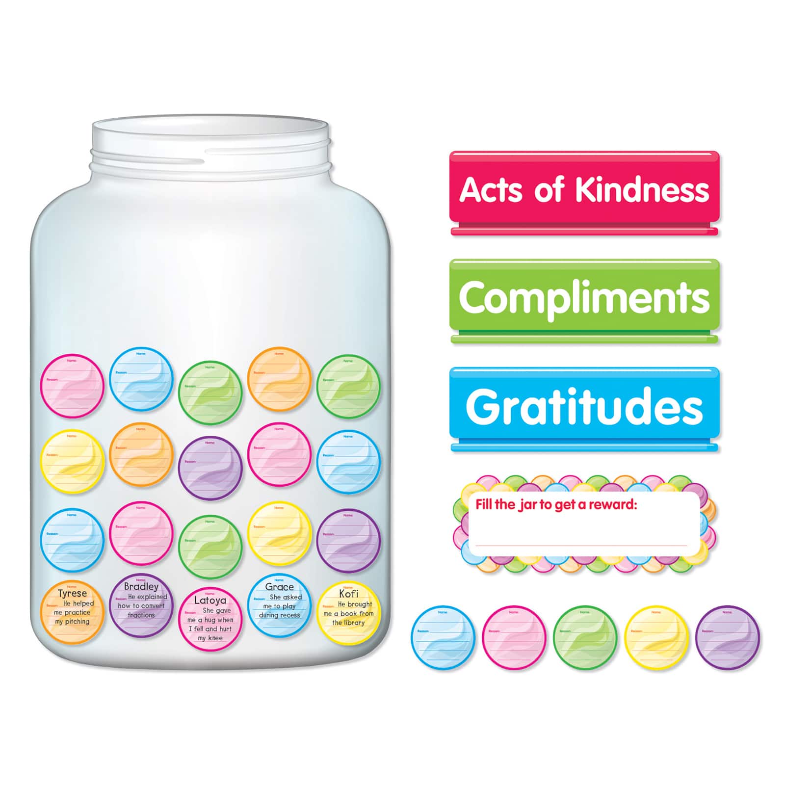 Scholastic&#xAE; Kindness &#x26; Gratitude Jar Bulletin Board Set