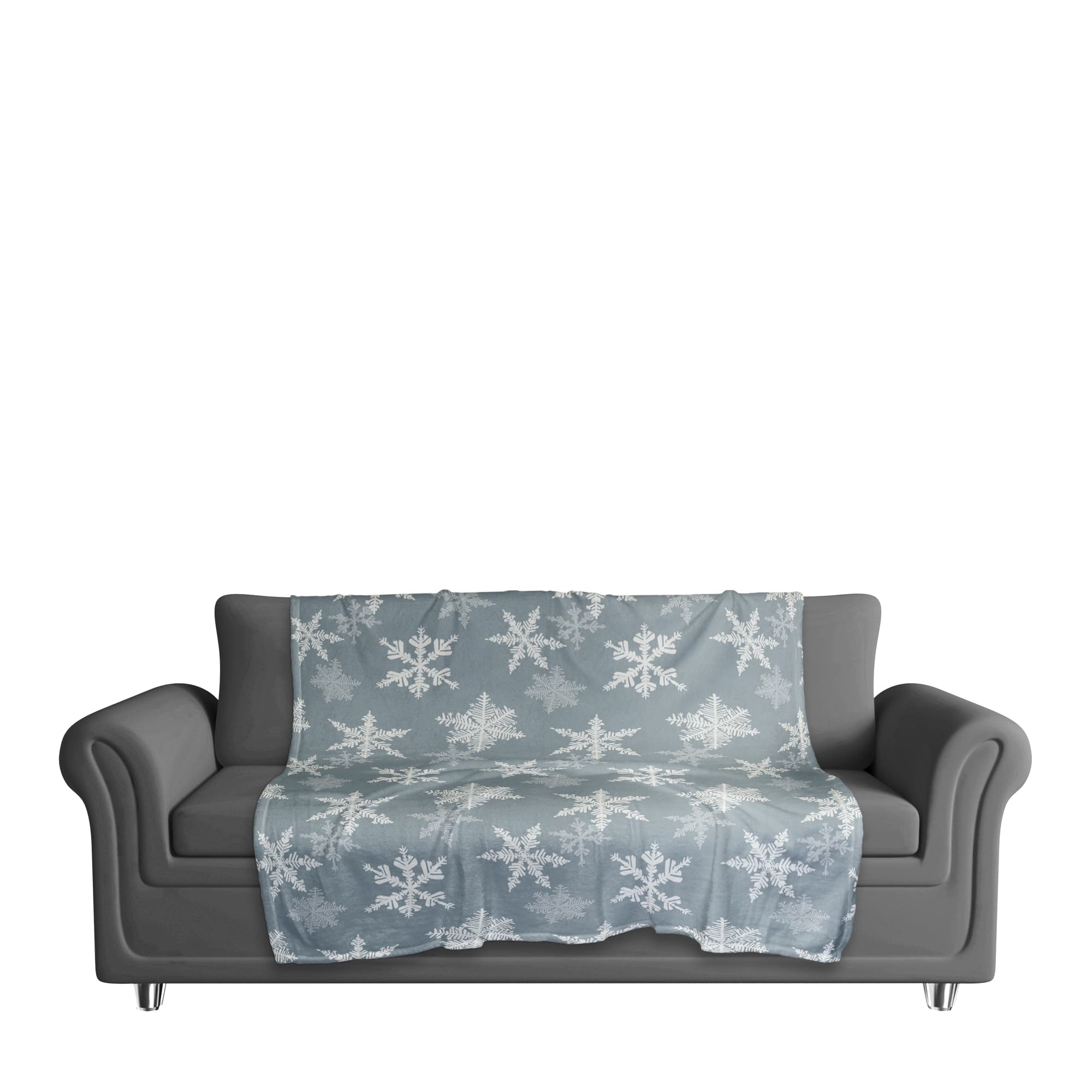 Blue Snowflake Pattern 50" x 60" Coral Fleece Blanket