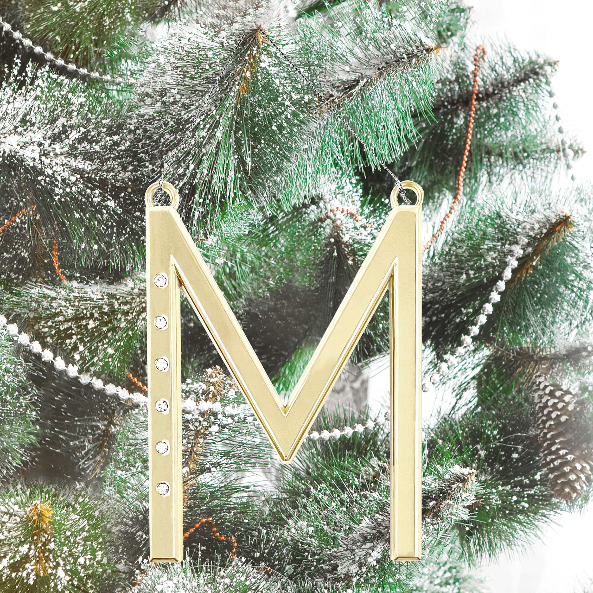 Metal Monogram Ornament with Rhinestones by Ashland&#xAE;