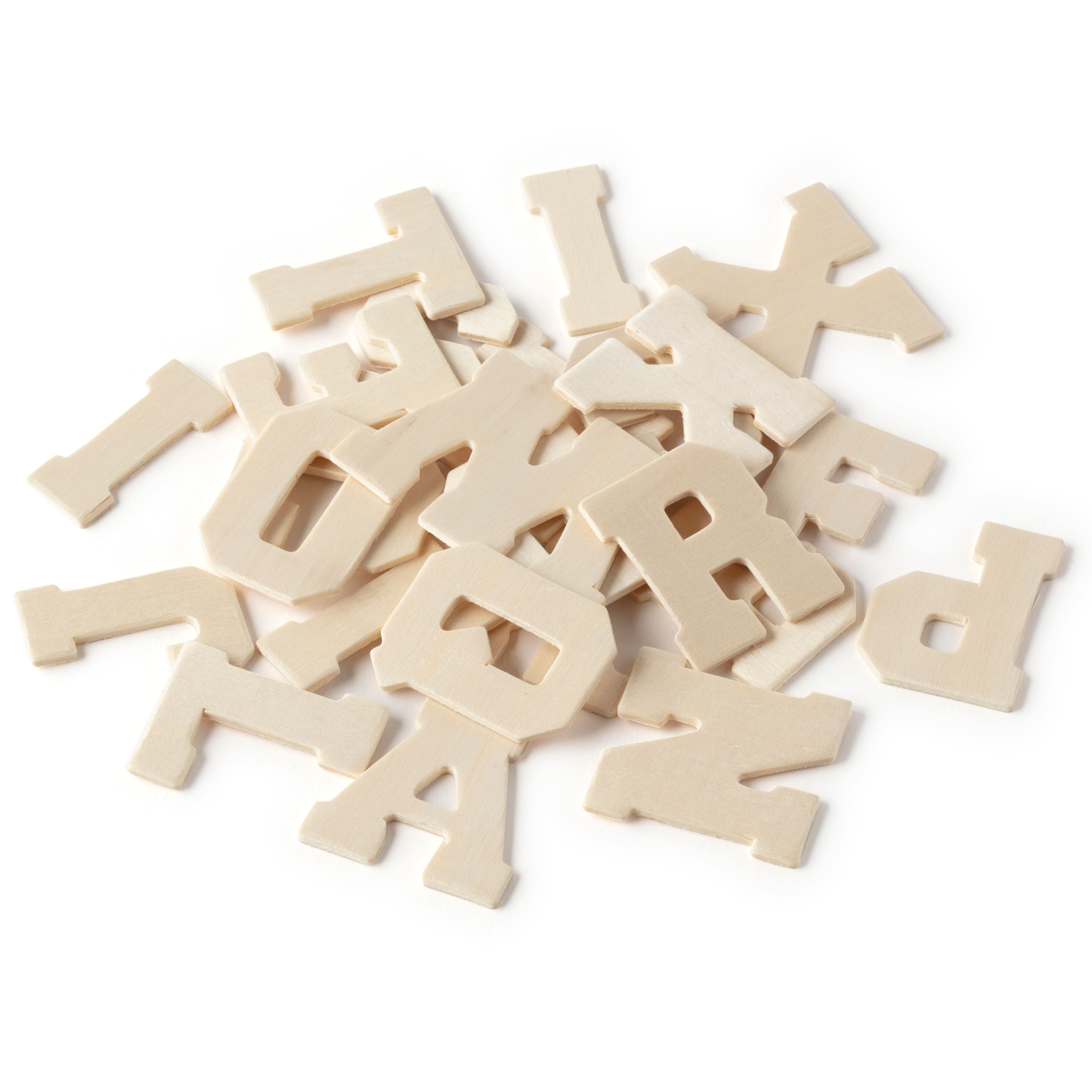 6 Packs: 36 ct. (216 total) 1.75&#x22; Wood Varsity Letters by Make Market&#xAE;