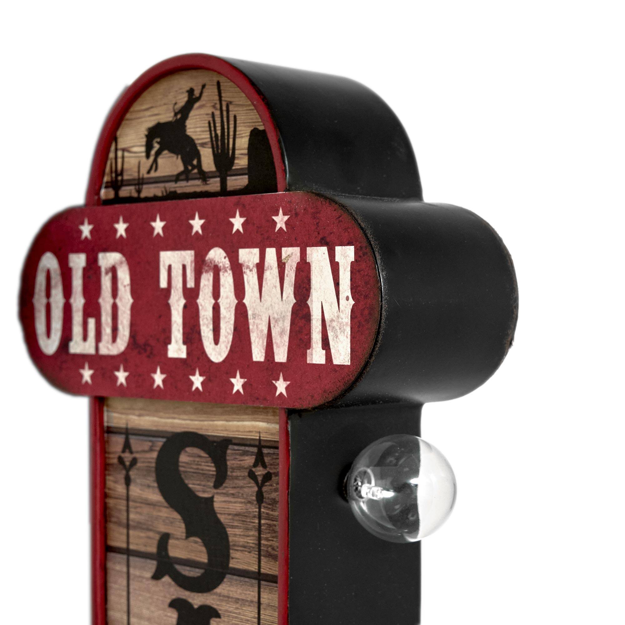 American Art Decor Old Town Metal LED Marquee Sign - 3" x 24.8"