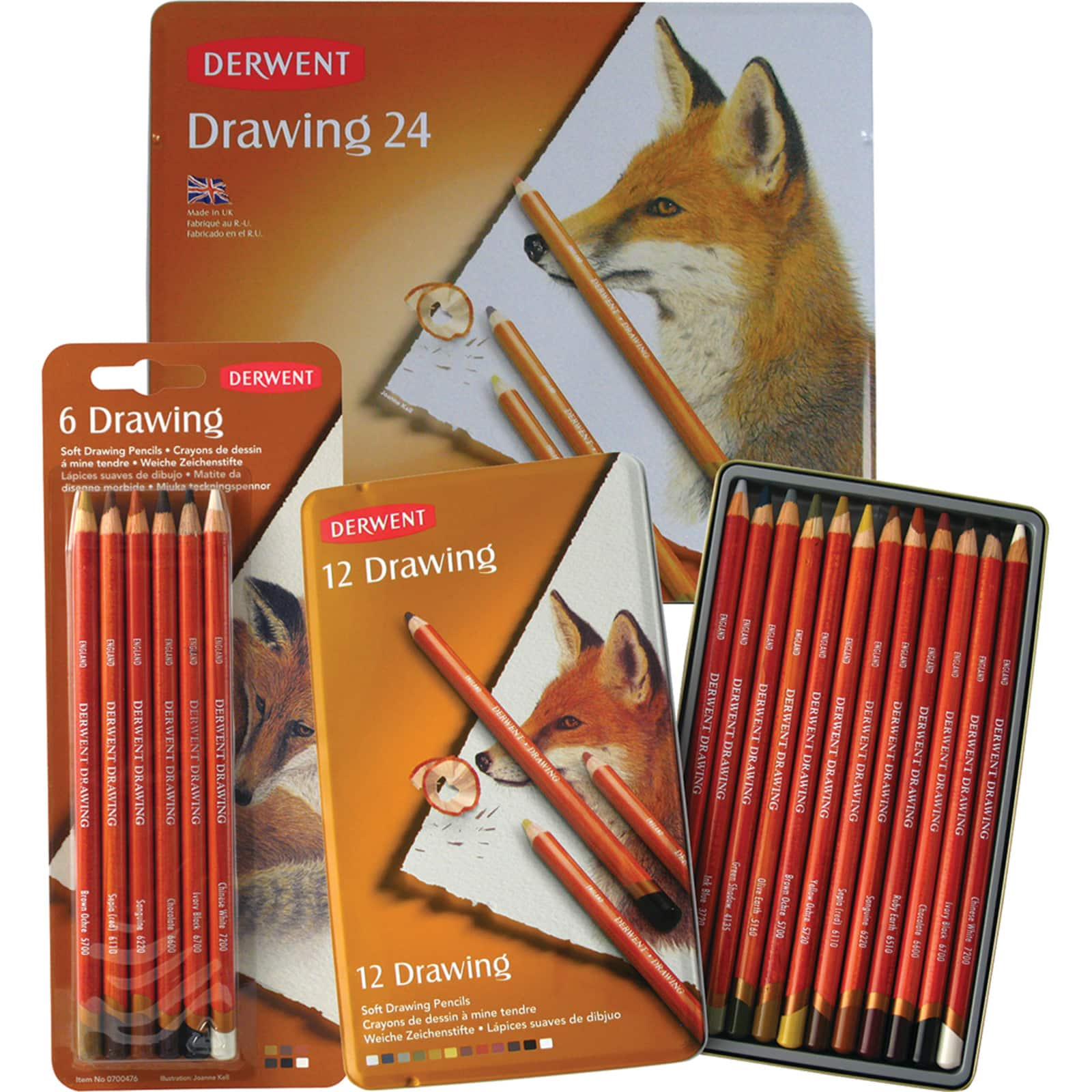 Derwent® Soft Drawing Pencil 6 Color Set