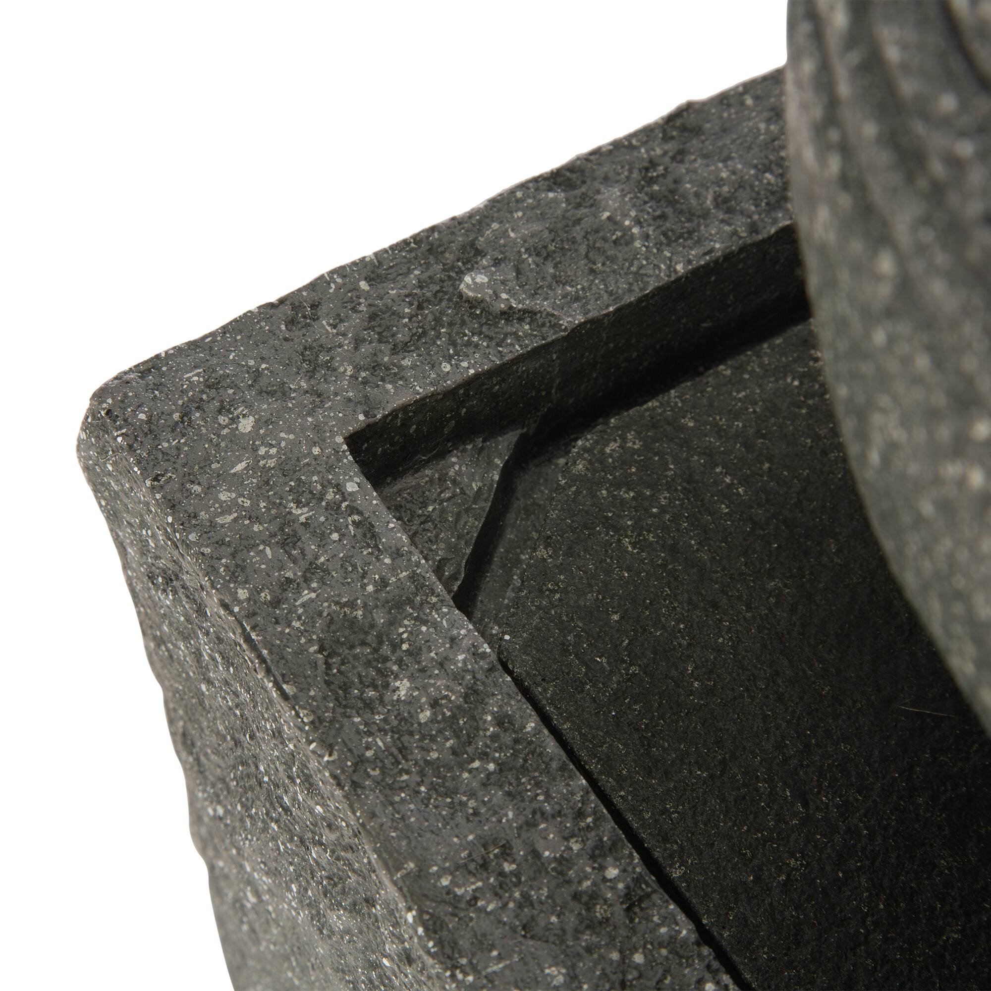 Glitzhome® 32" Polyresin Rippling Floating Sphere Outdoor Fountain with LED Light