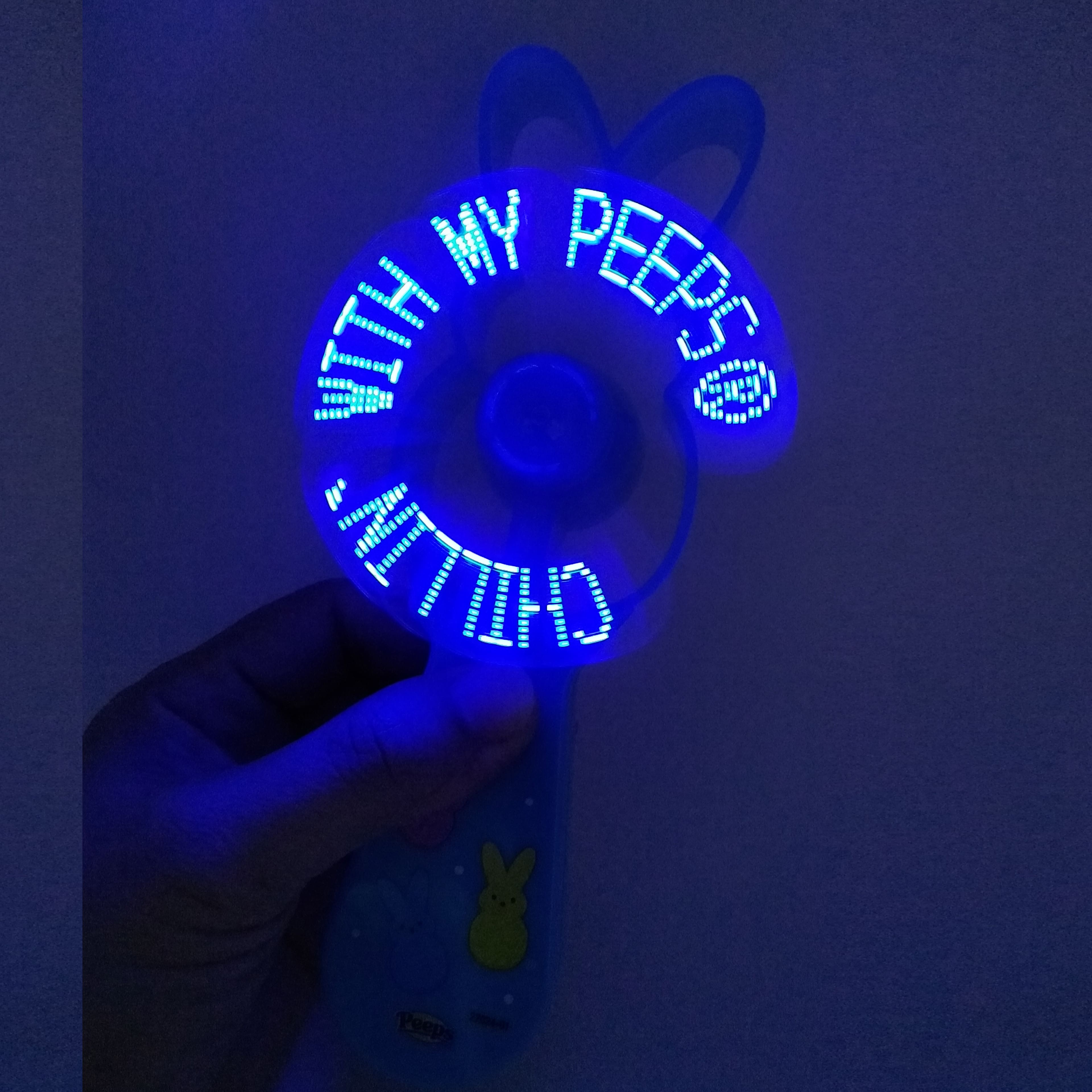 PEEPS&#xAE; Blue Light Up Message Fan