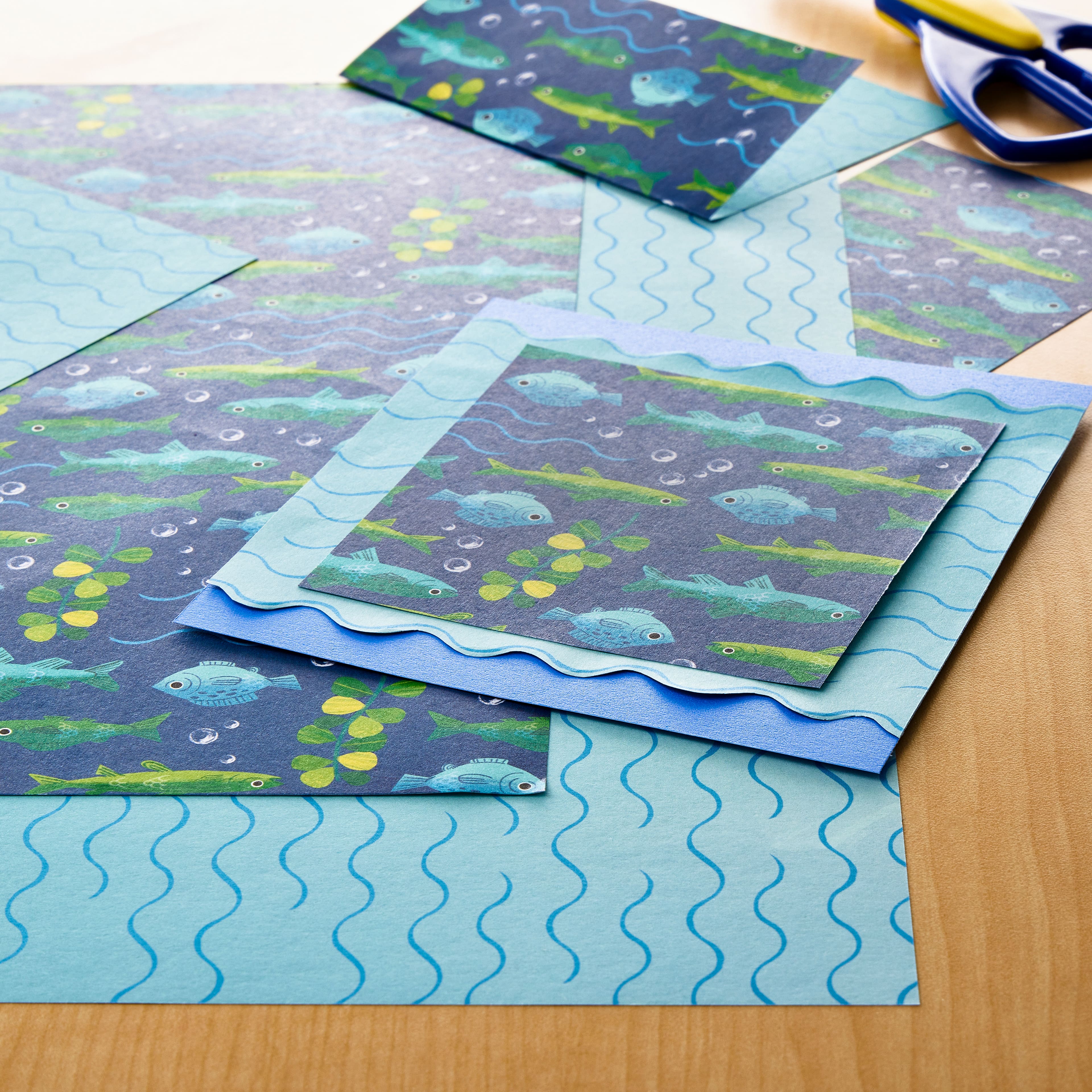 Aquatic Double-Sided Cardstock Paper by Recollections&#x2122;, 12&#x22; x 12&#x22;