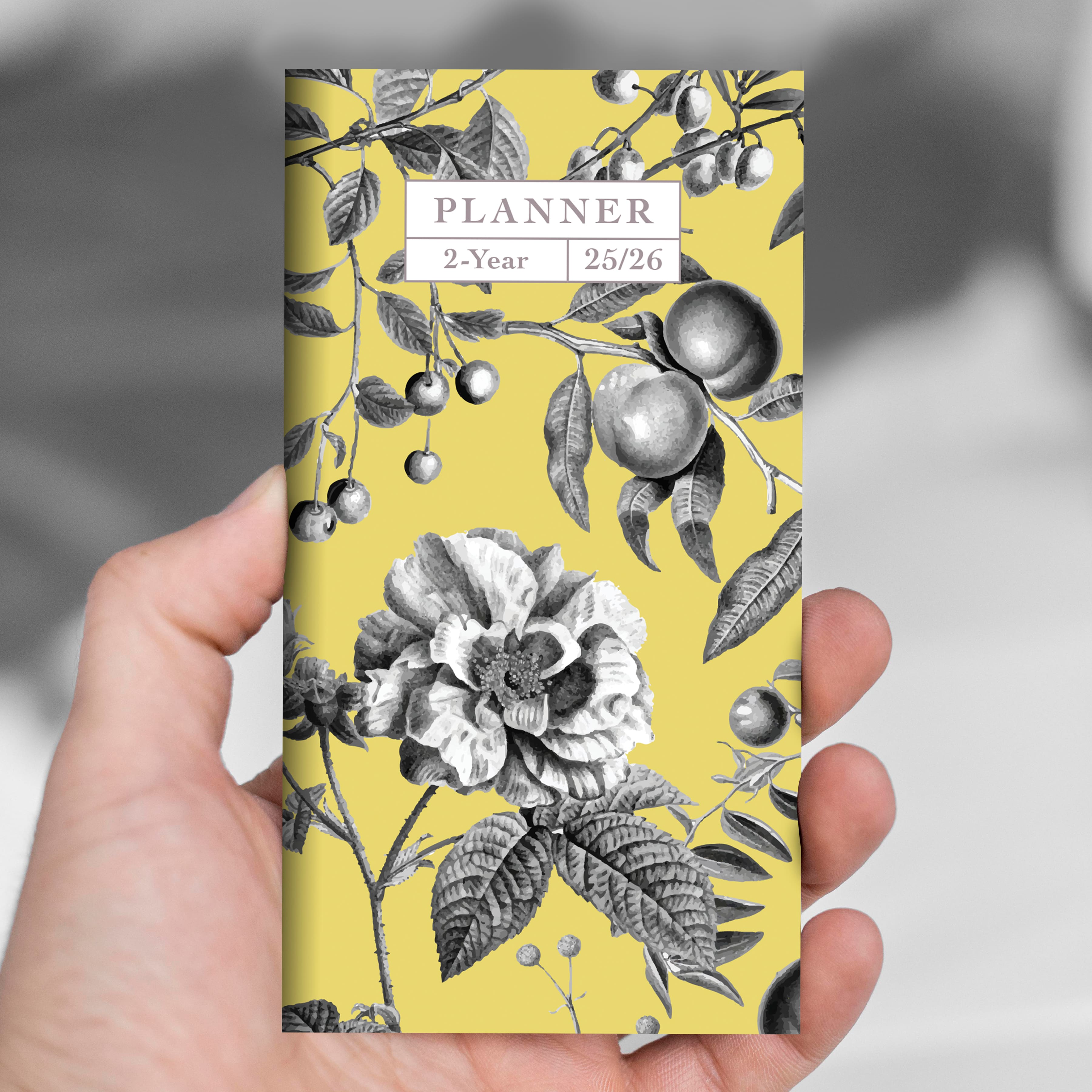 TF Publishing 2025-2026 Yellow Botanical Small Monthly Pocket Planner