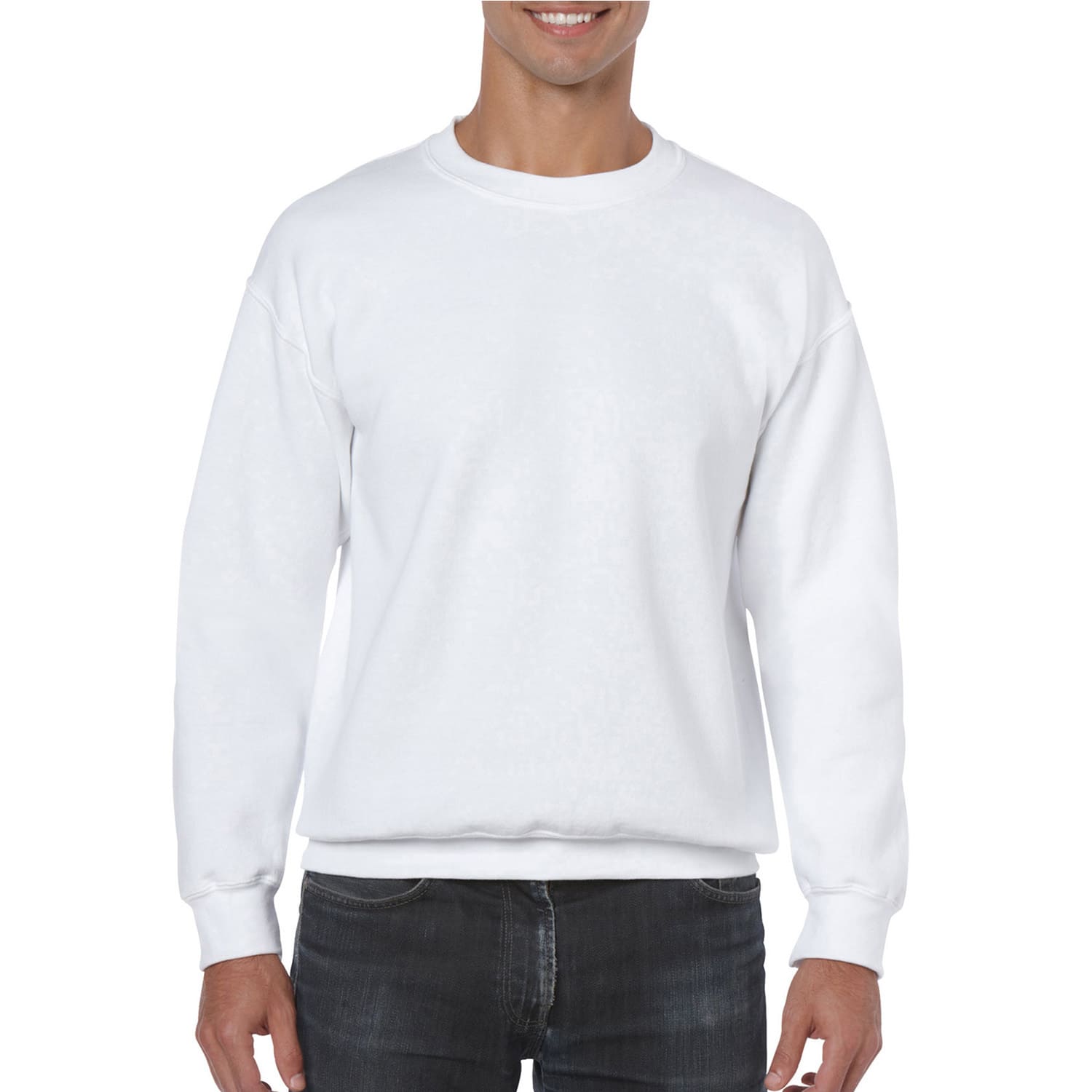 Gildan Men's Fleece Crewneck Sweatshirt, White Small