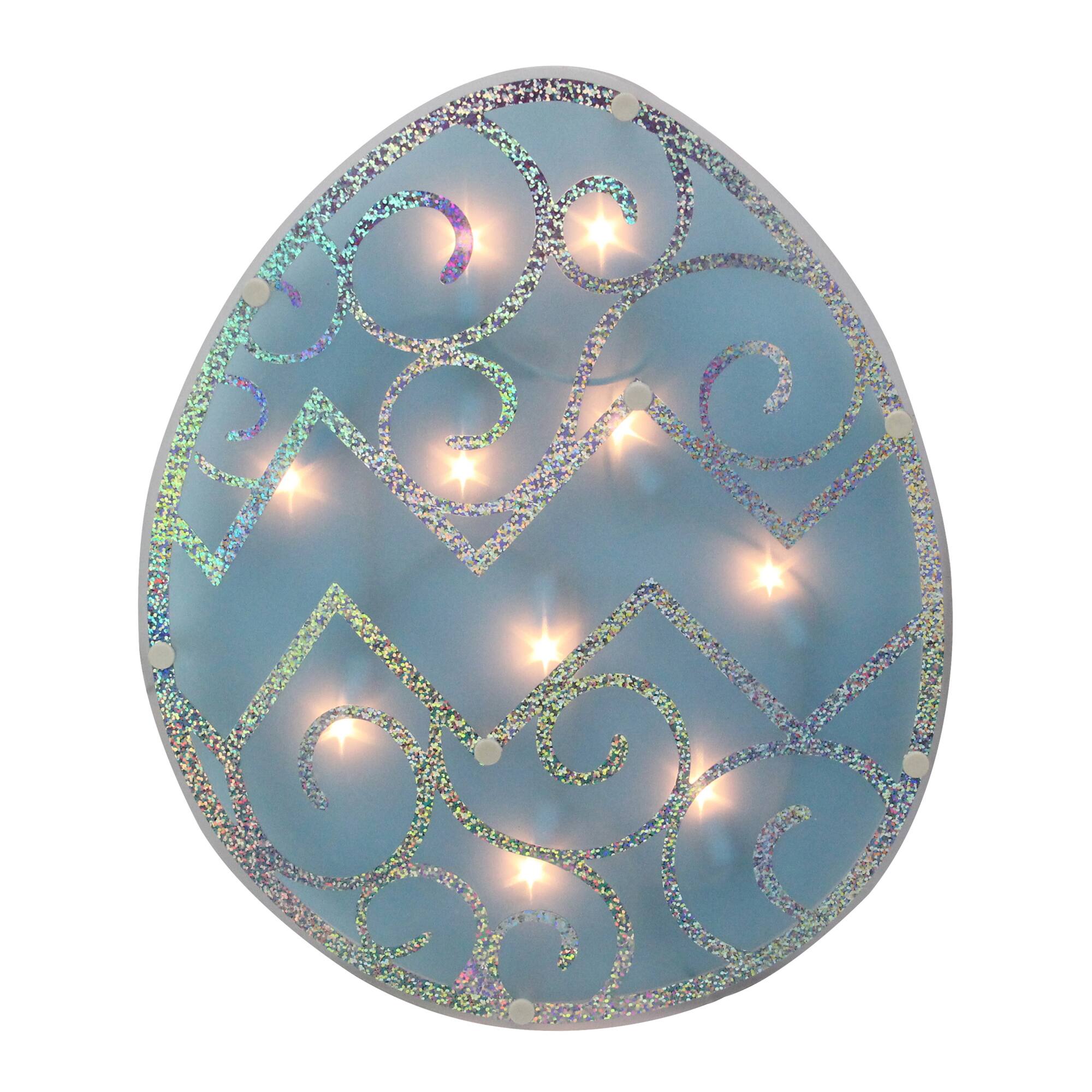 12" Lighted Easter Egg Window Silhouette Decoration