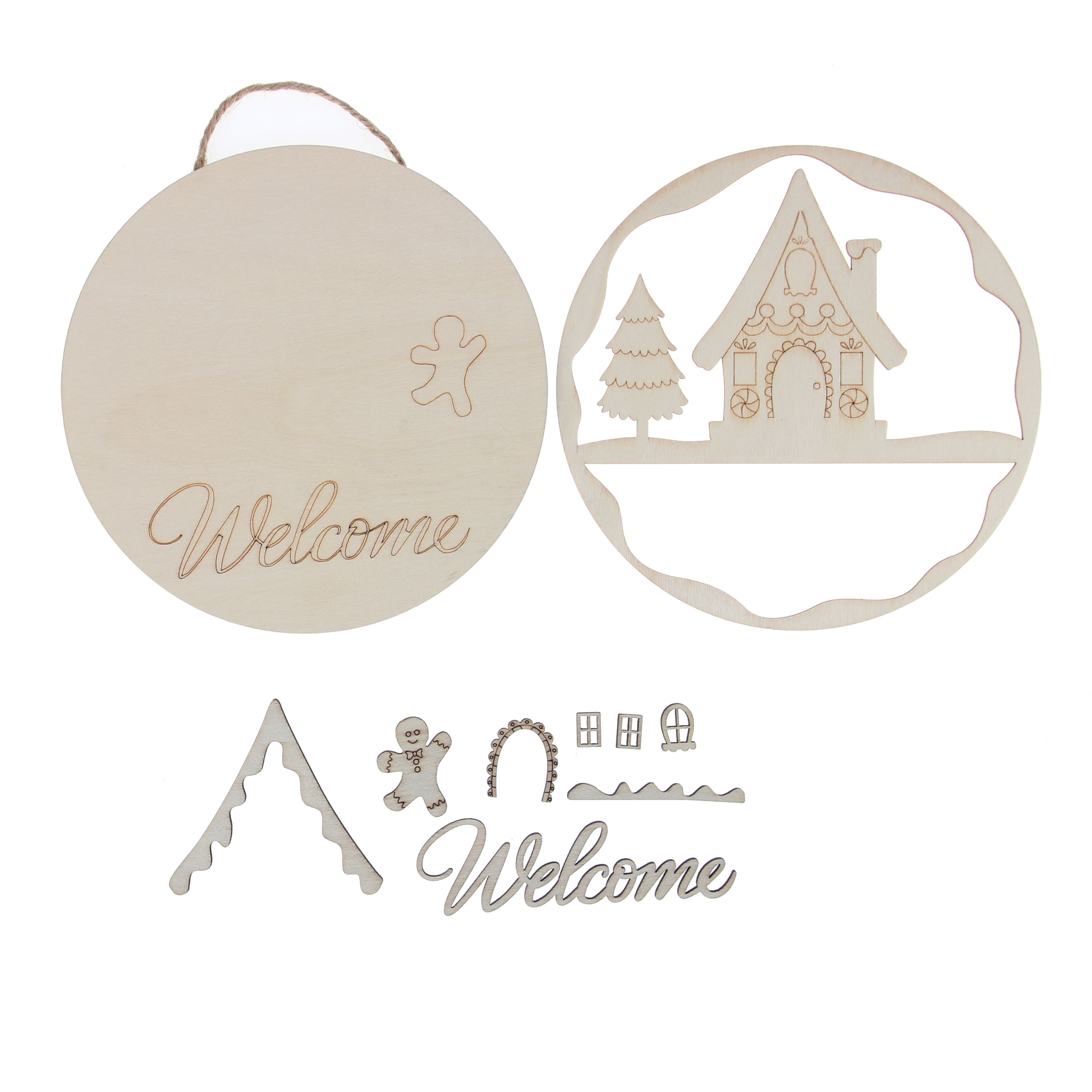 6&#x22; Welcome House Plaque DIY Wood D&#xE9;cor Kit by Make Market&#xAE;