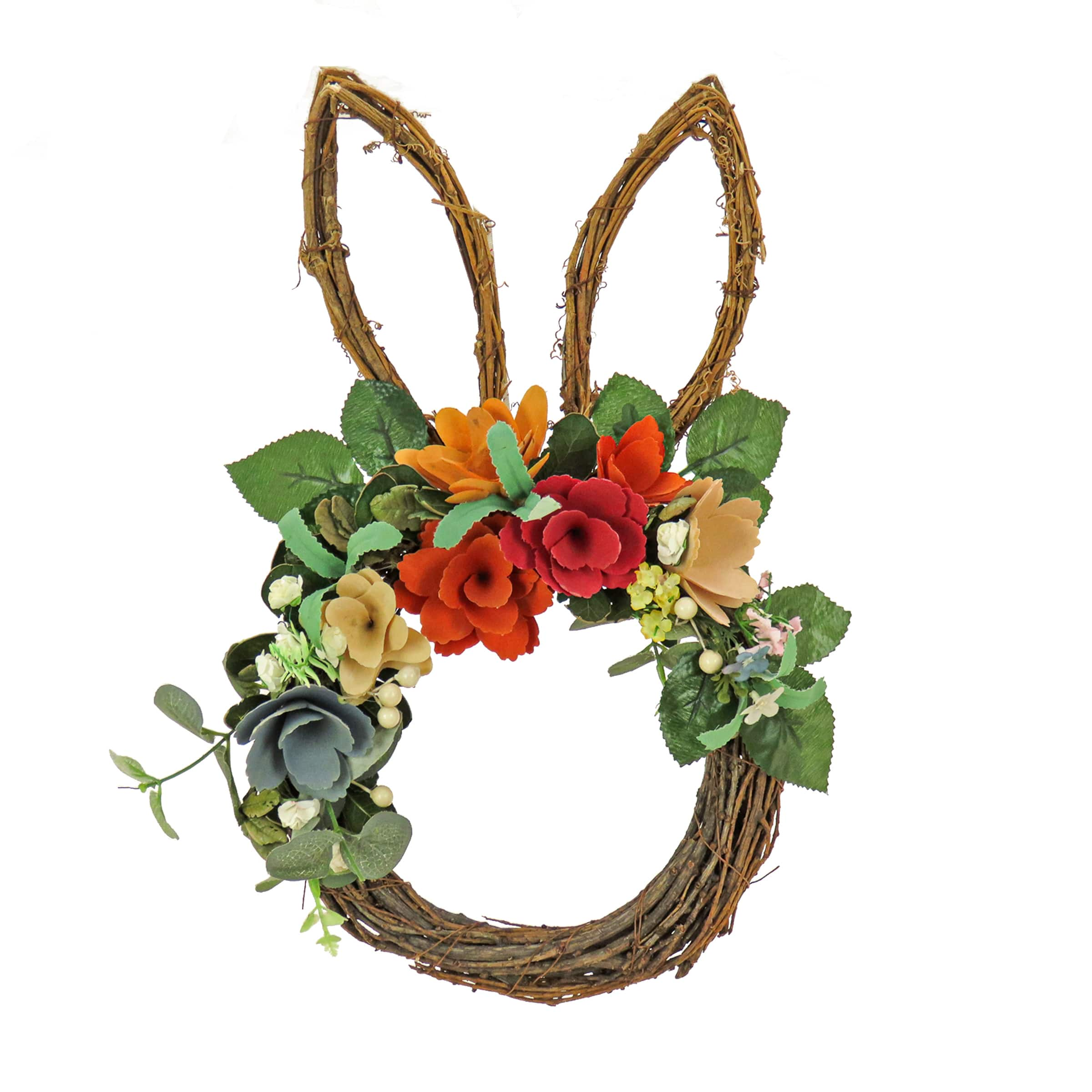 17&#x22; Floral Bunny Ears Wreath