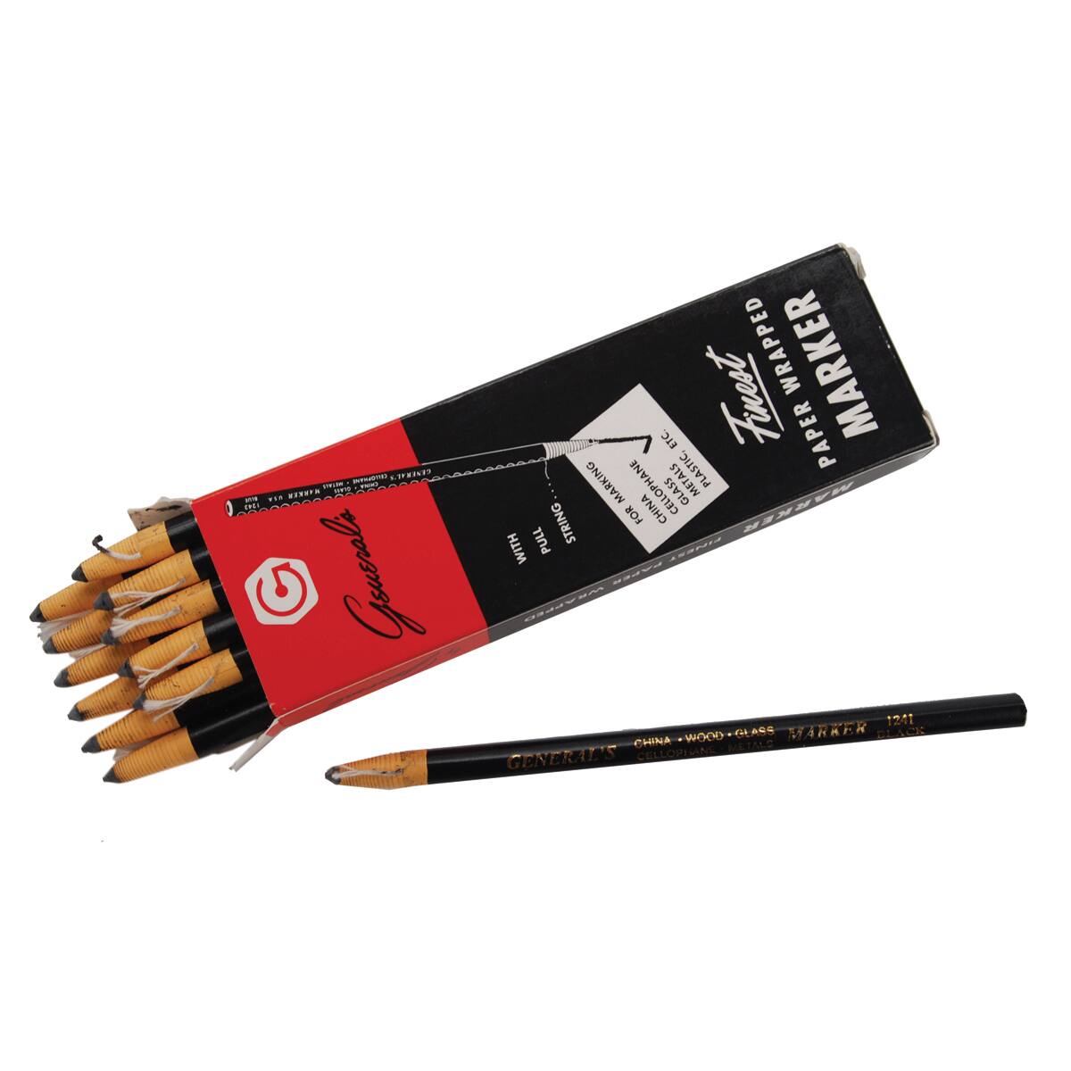 General&#x27;s&#xAE; Finest Black Paper Wrapped Marking Pencils, 12ct.