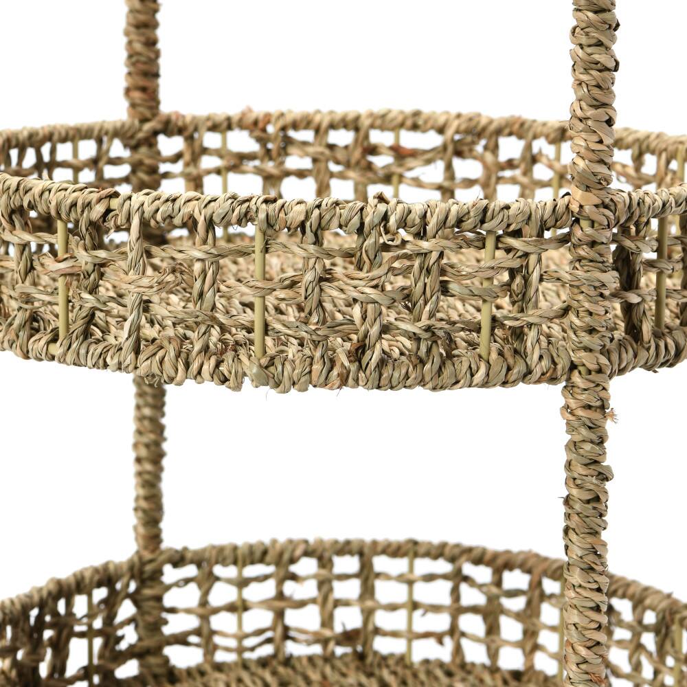 Household Essentials 15&#x22; Seagrass 2-Tier Tray