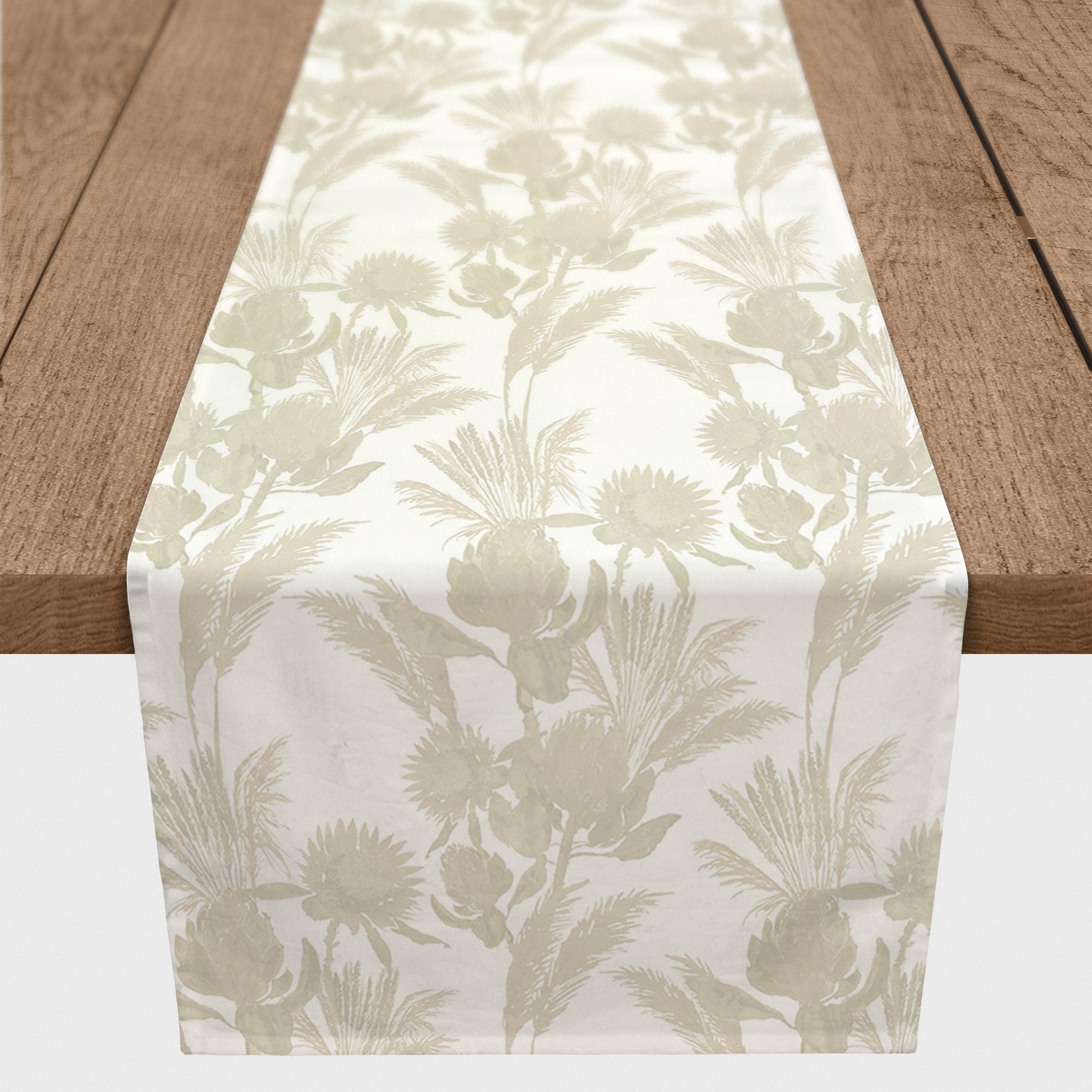 72" Tones Protea Blooms Cotton Twill Runner