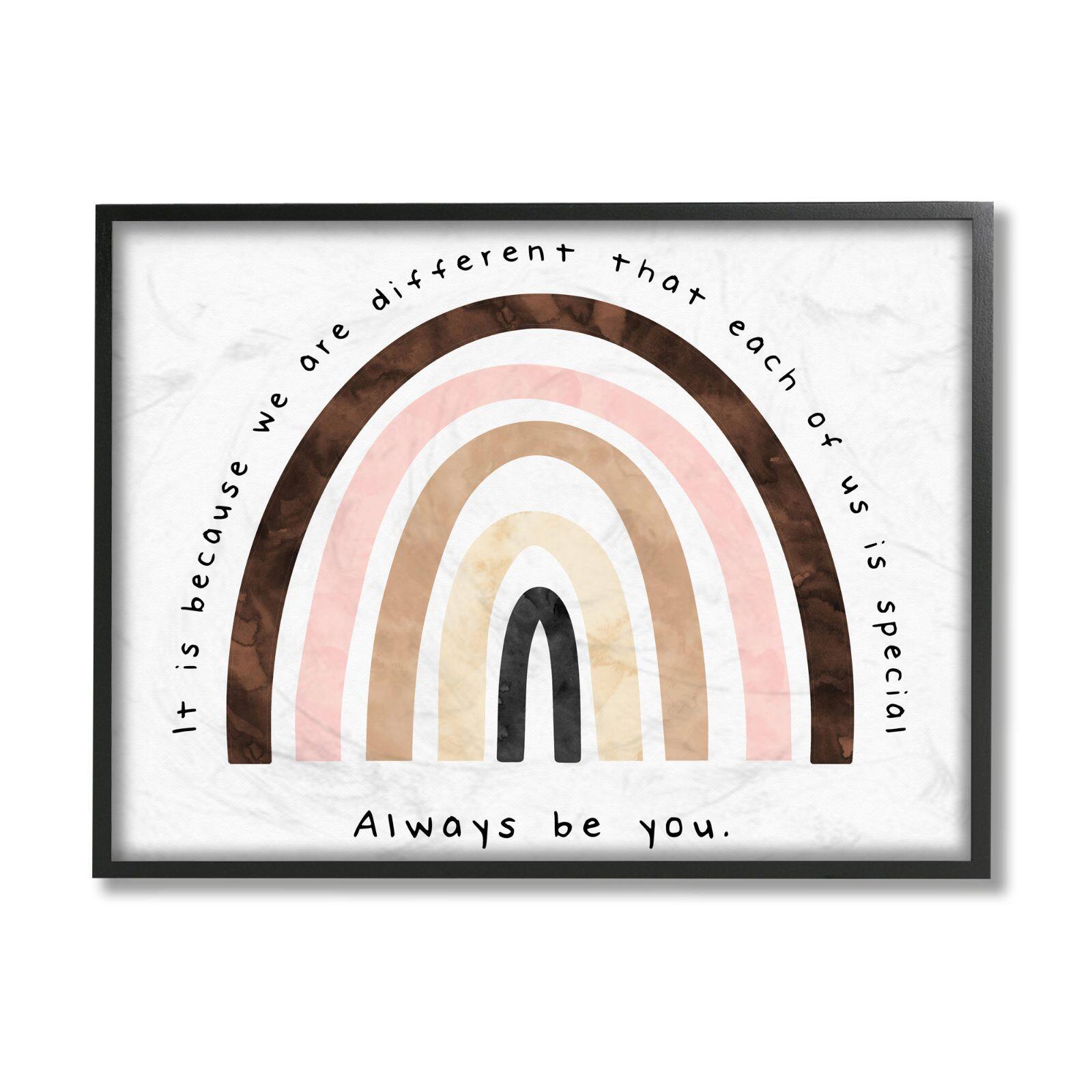 Stupell Industries Diversity Rainbow Wall Art in Black Frame