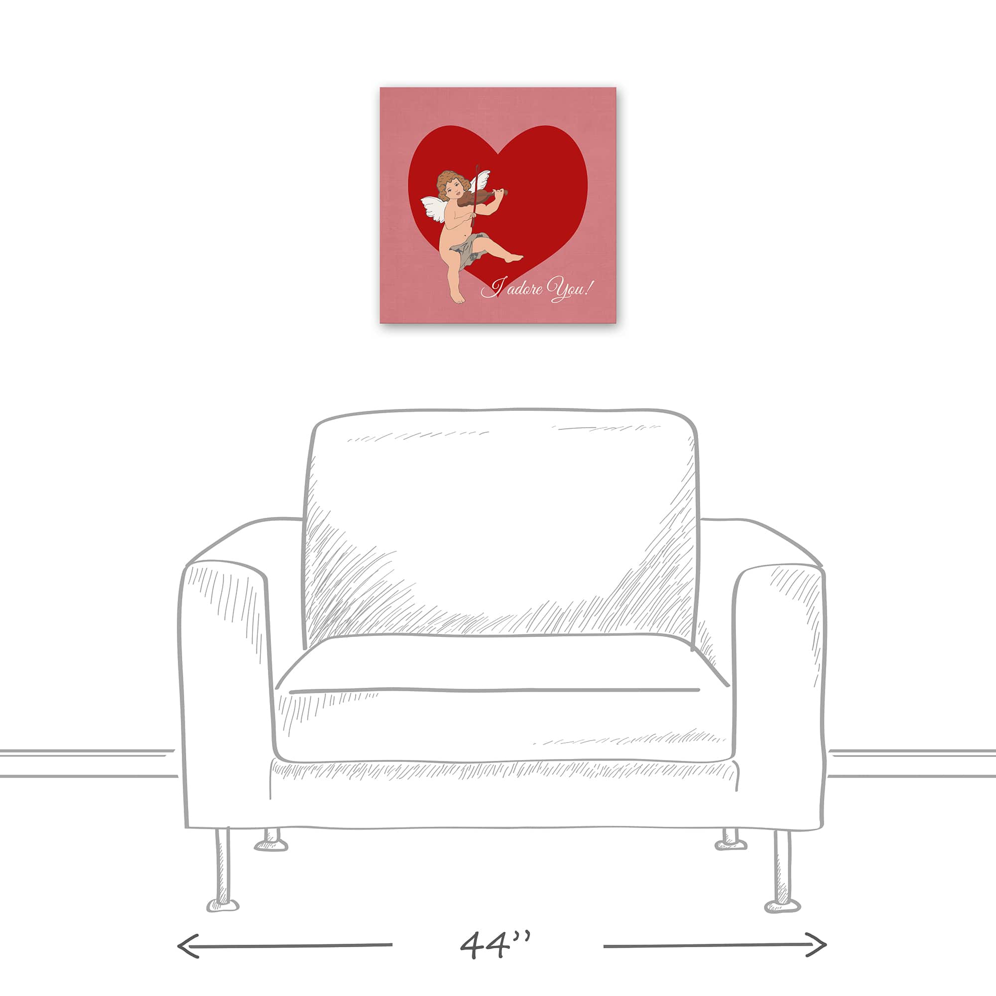 Cupid Heart 16&#x22; x 16&#x22; Canvas Wall Art