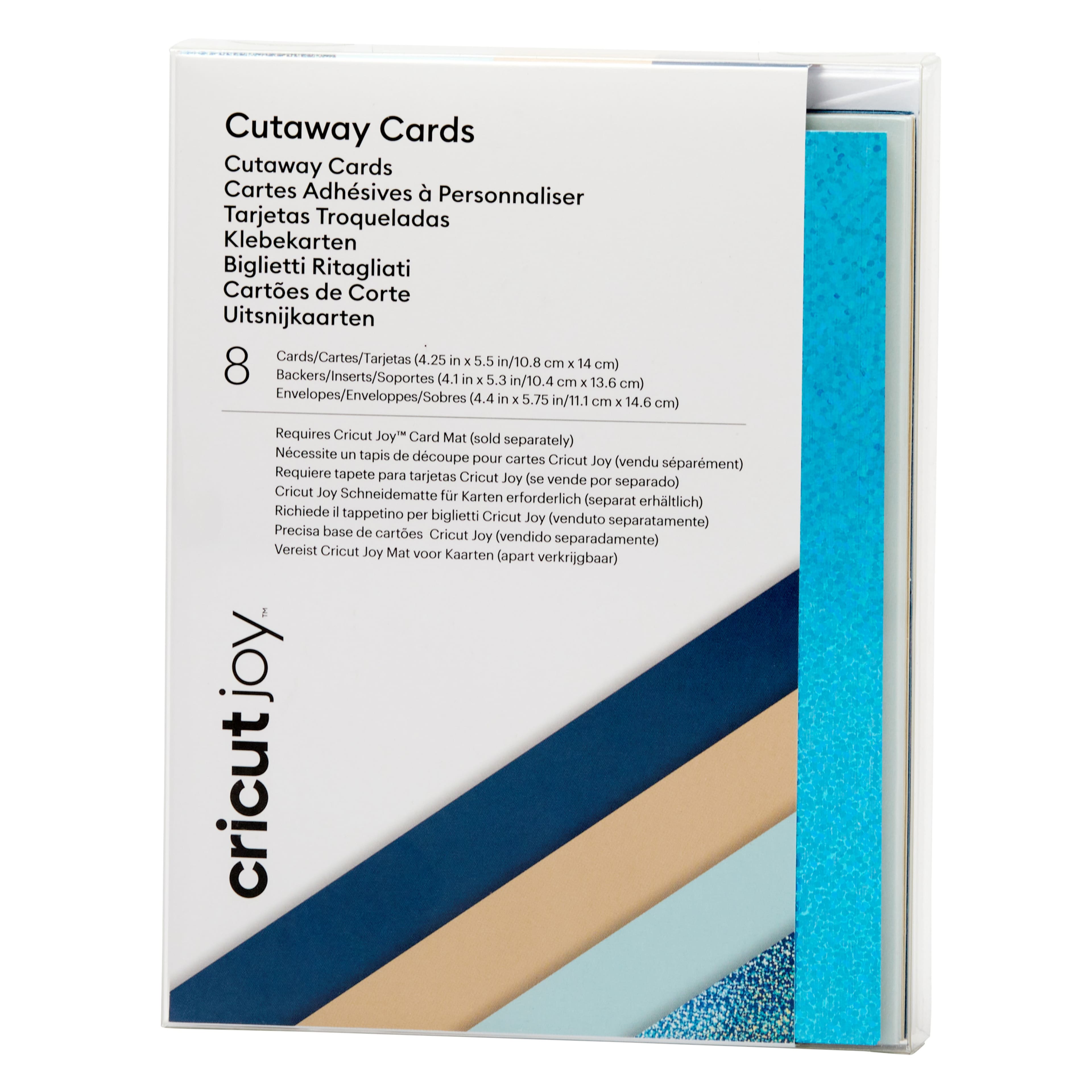 Cricut Joy™ 4.25 x 5.5 Marina Cutaway Cards with Backers & Envelopes,  8ct.