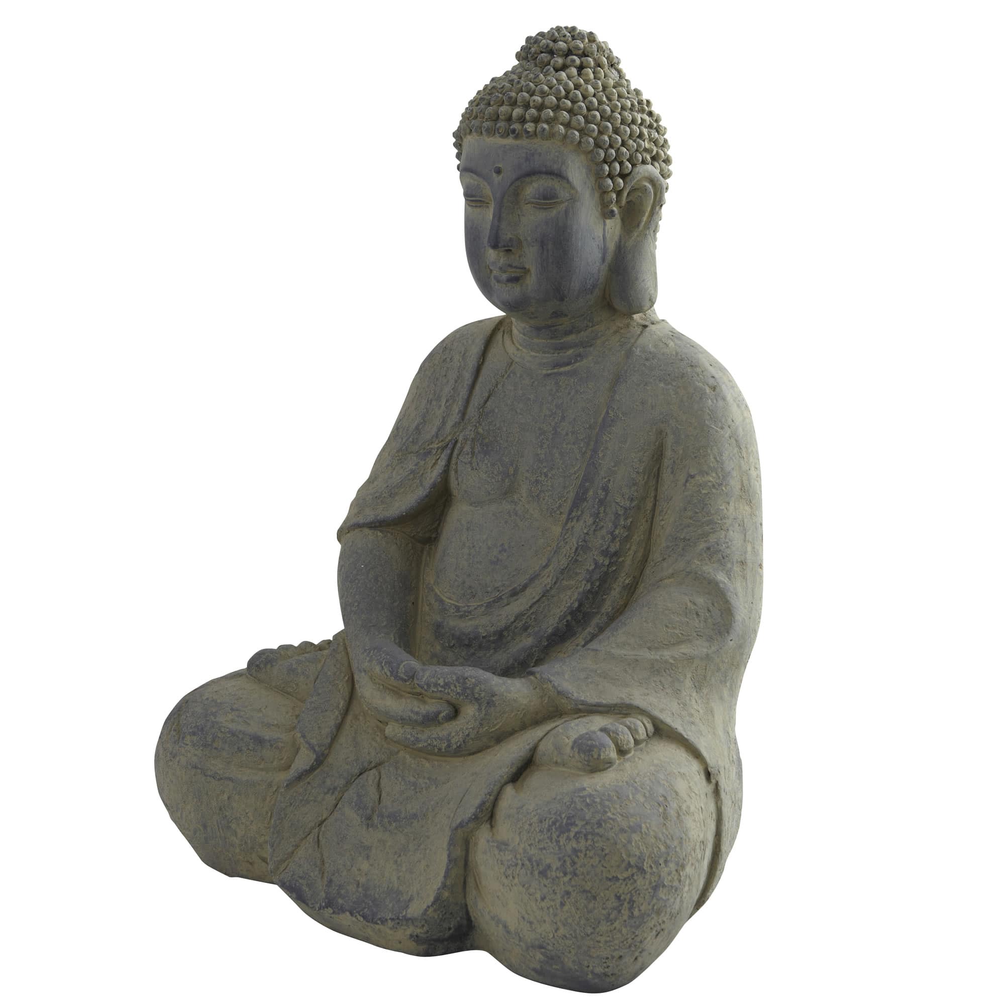 19.75&#x22; Gray Buddha Statue