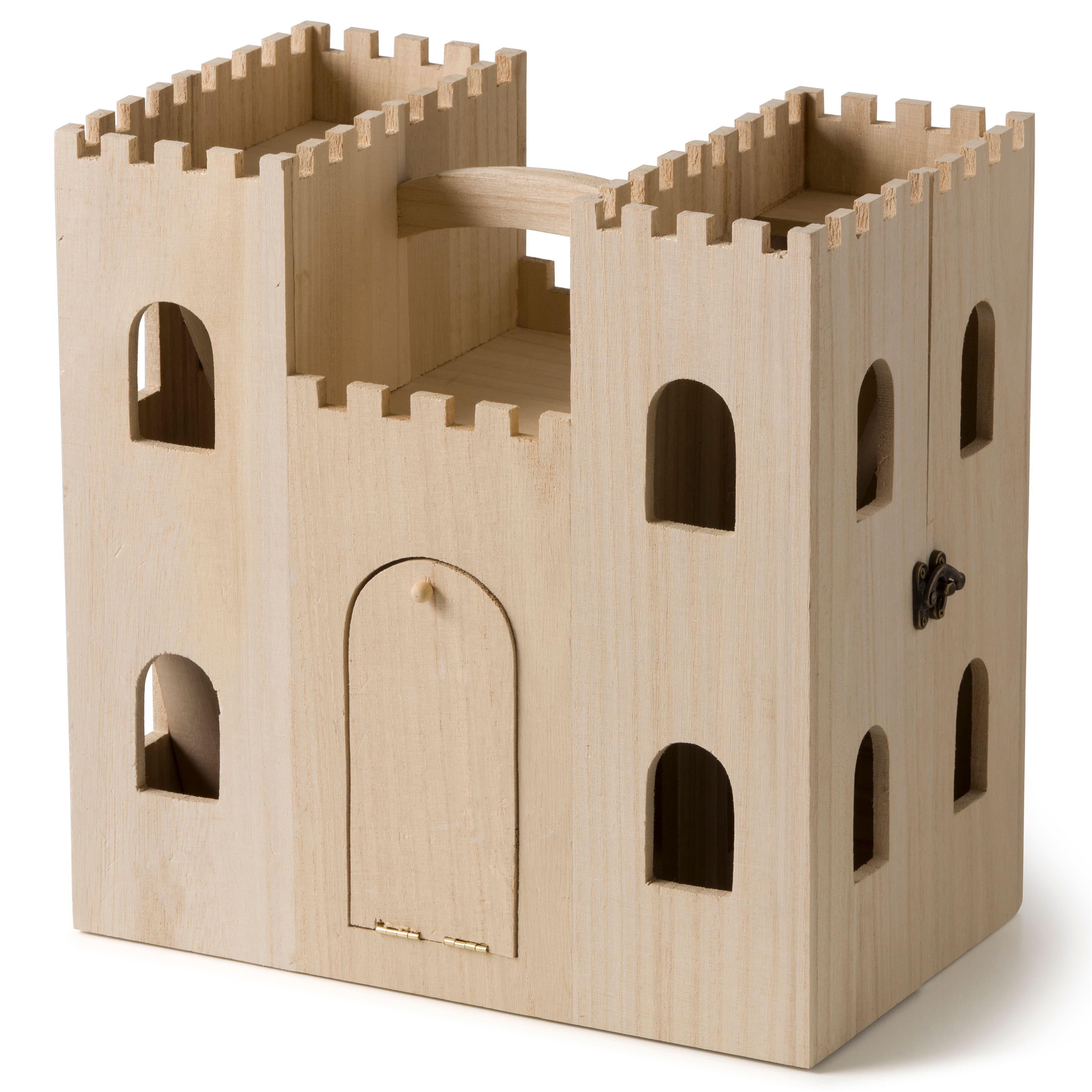 6 Pack: 12.5&#x22; Wood Castle Dollhouse by Make Market&#xAE;