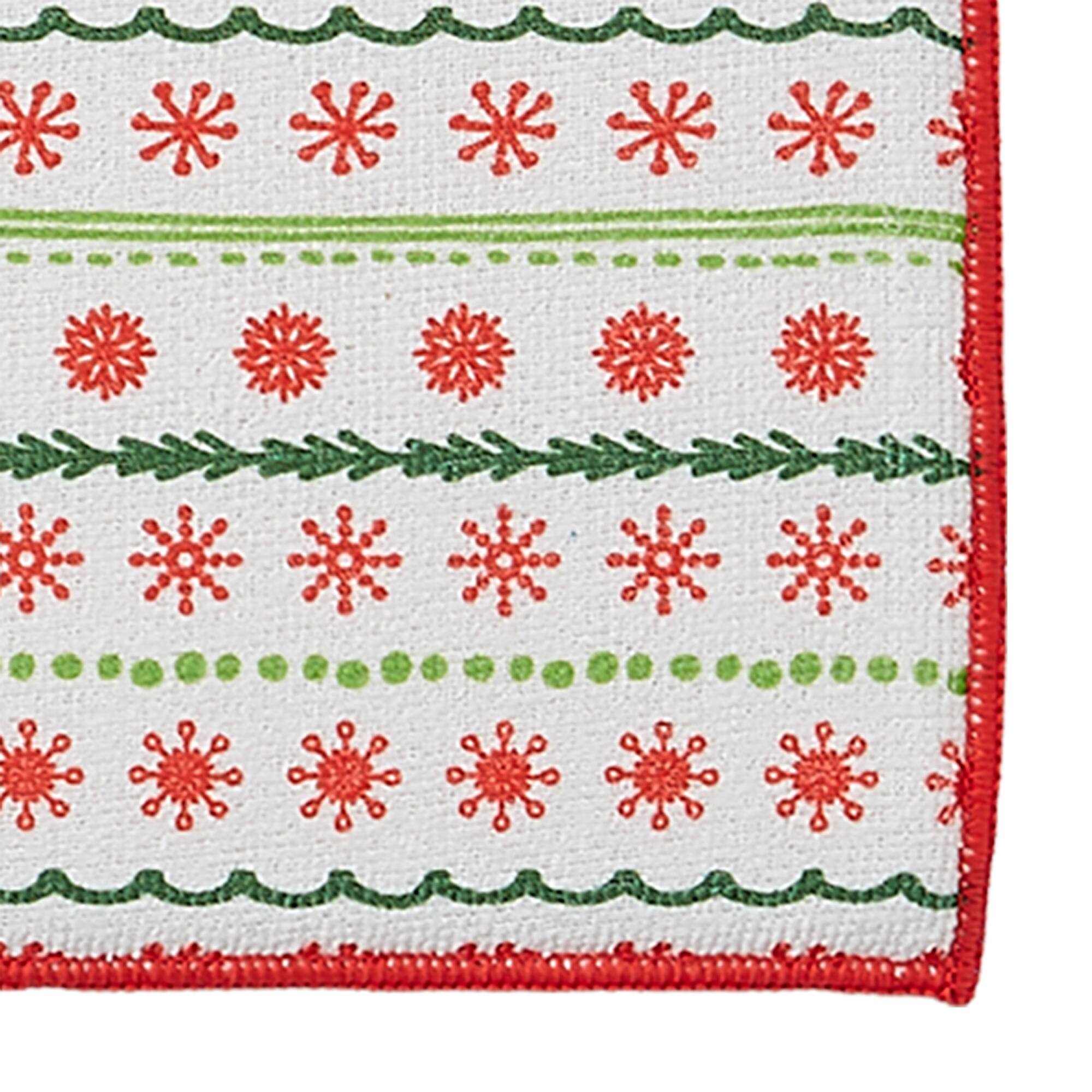 Great Choice Products Christmas Snowflakes On Red Dish Drying Mat For  Kitchen, Absorbent Microfiber Drying Pad