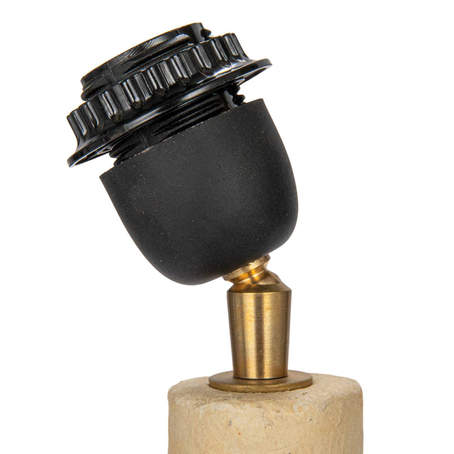 Hello Honey® 28" Natural Handmade Paper Mache Table Lamp with Cotton Shade