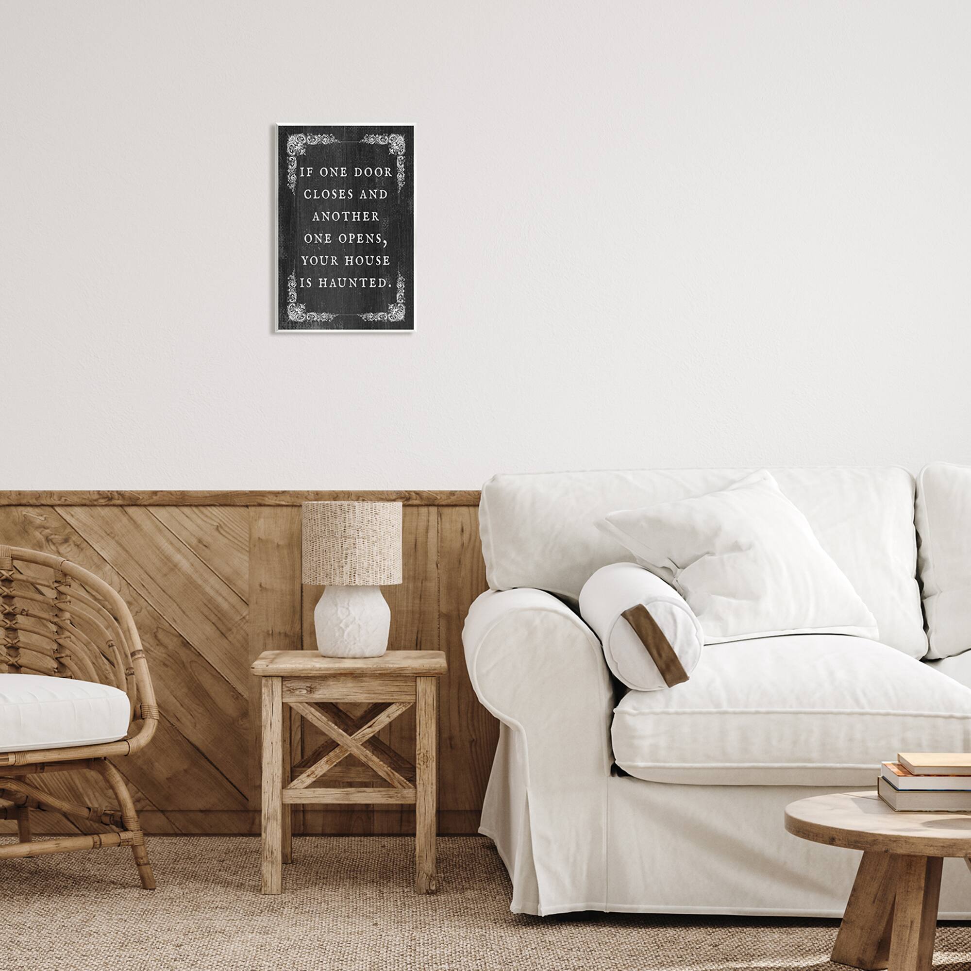 Stupell Industries Funny Haunted House Phrase Wall Plaque Art