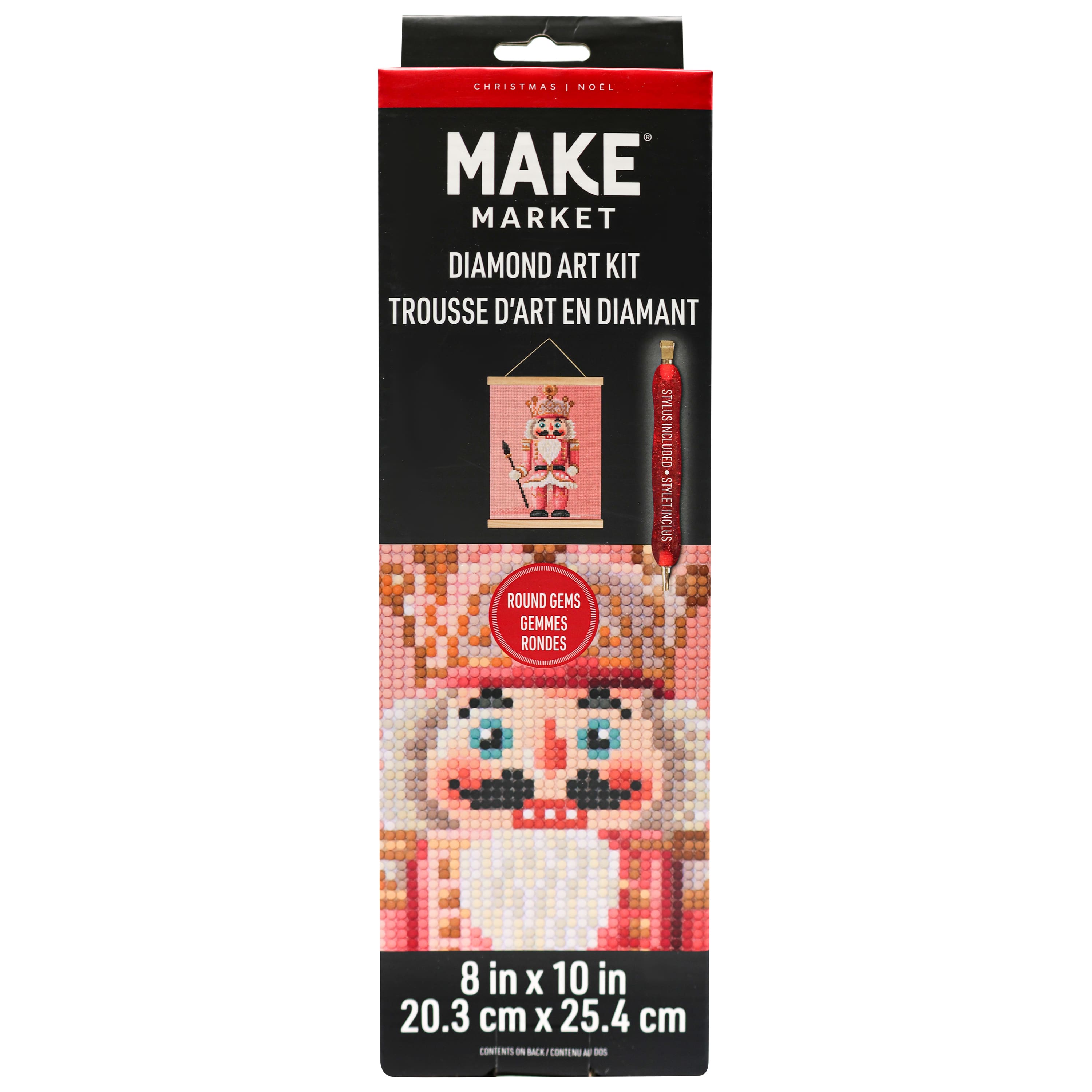 8&#x22; x 10&#x22; Pink Nutcracker Diamond Art Kit with Frame by Make Market&#xAE;