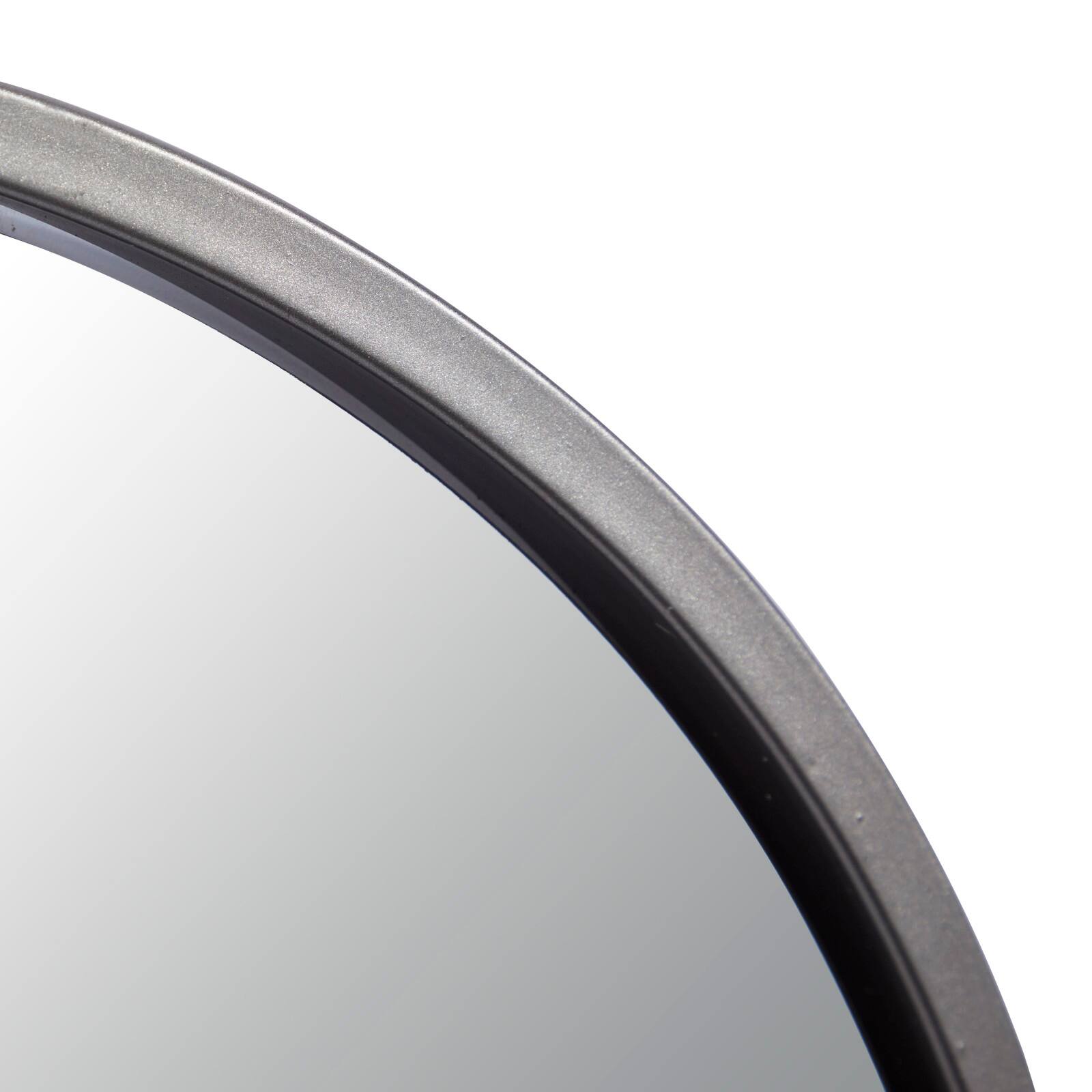 24&#x22; Silver Contemporary Metal Wall Mirror