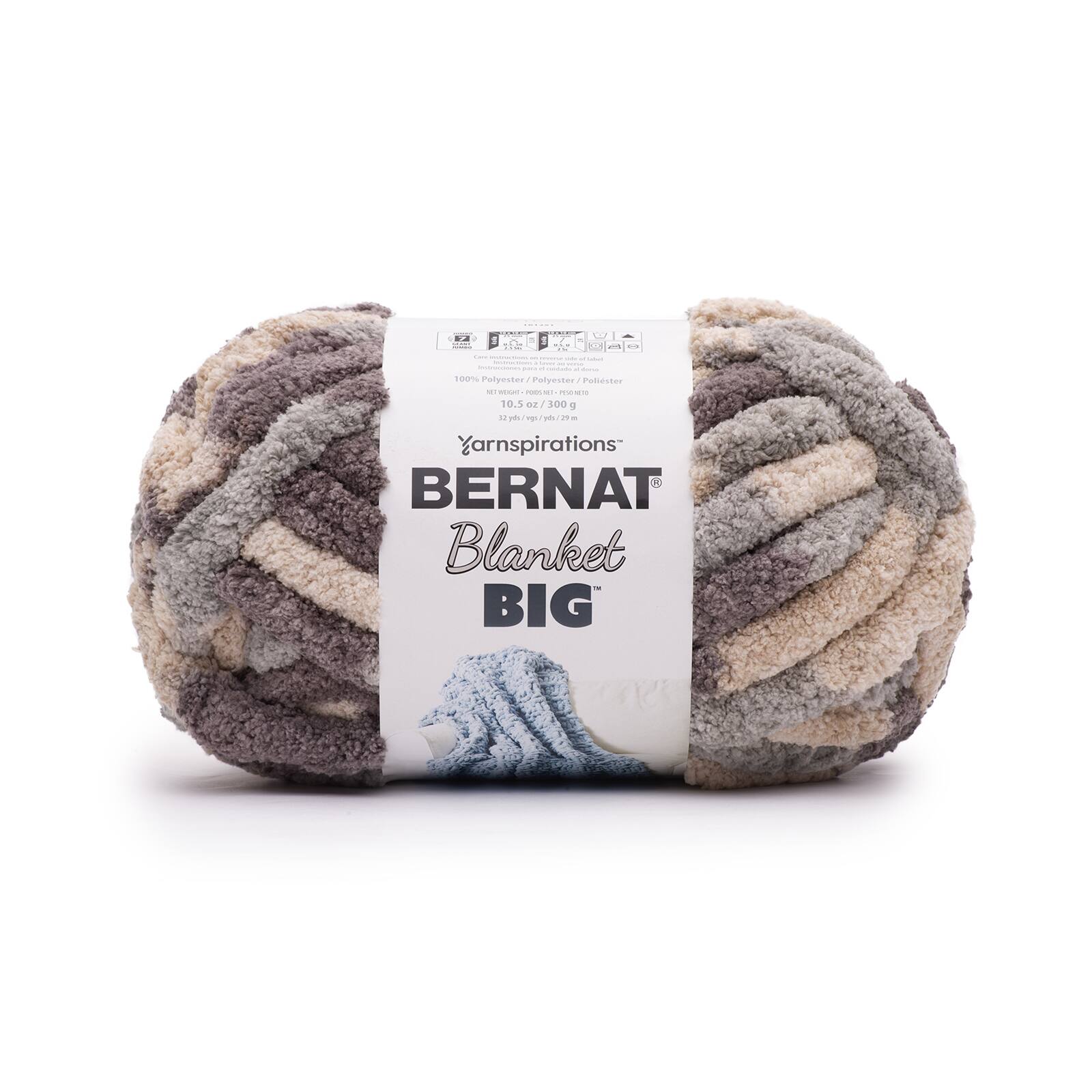 32 Yards Bernat Blanket Big Yarn 100% polyester JUMBO Size Pale Grey 